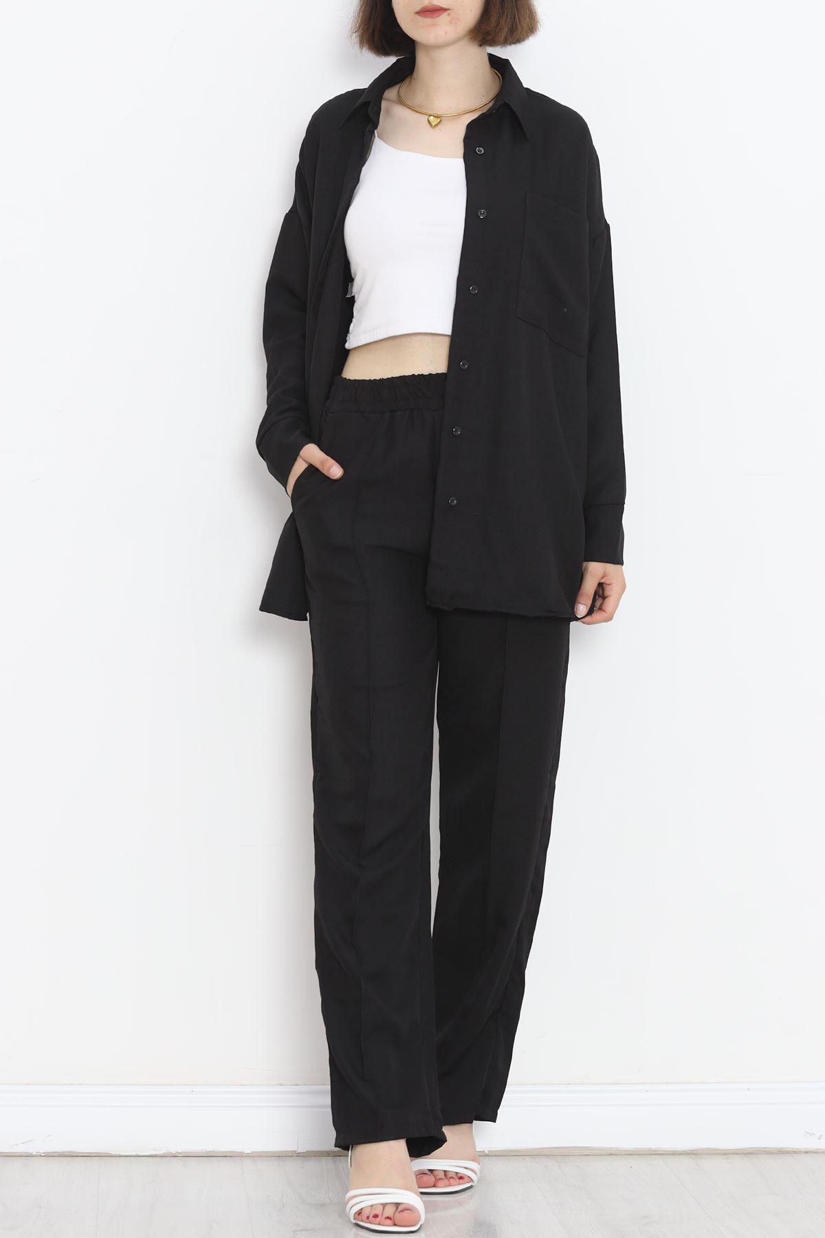 Linen Shirt Set Black - 20347.1778.