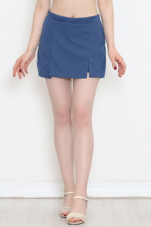 Scuba Fabric Shorts Skirt Blue - 16434.1778.