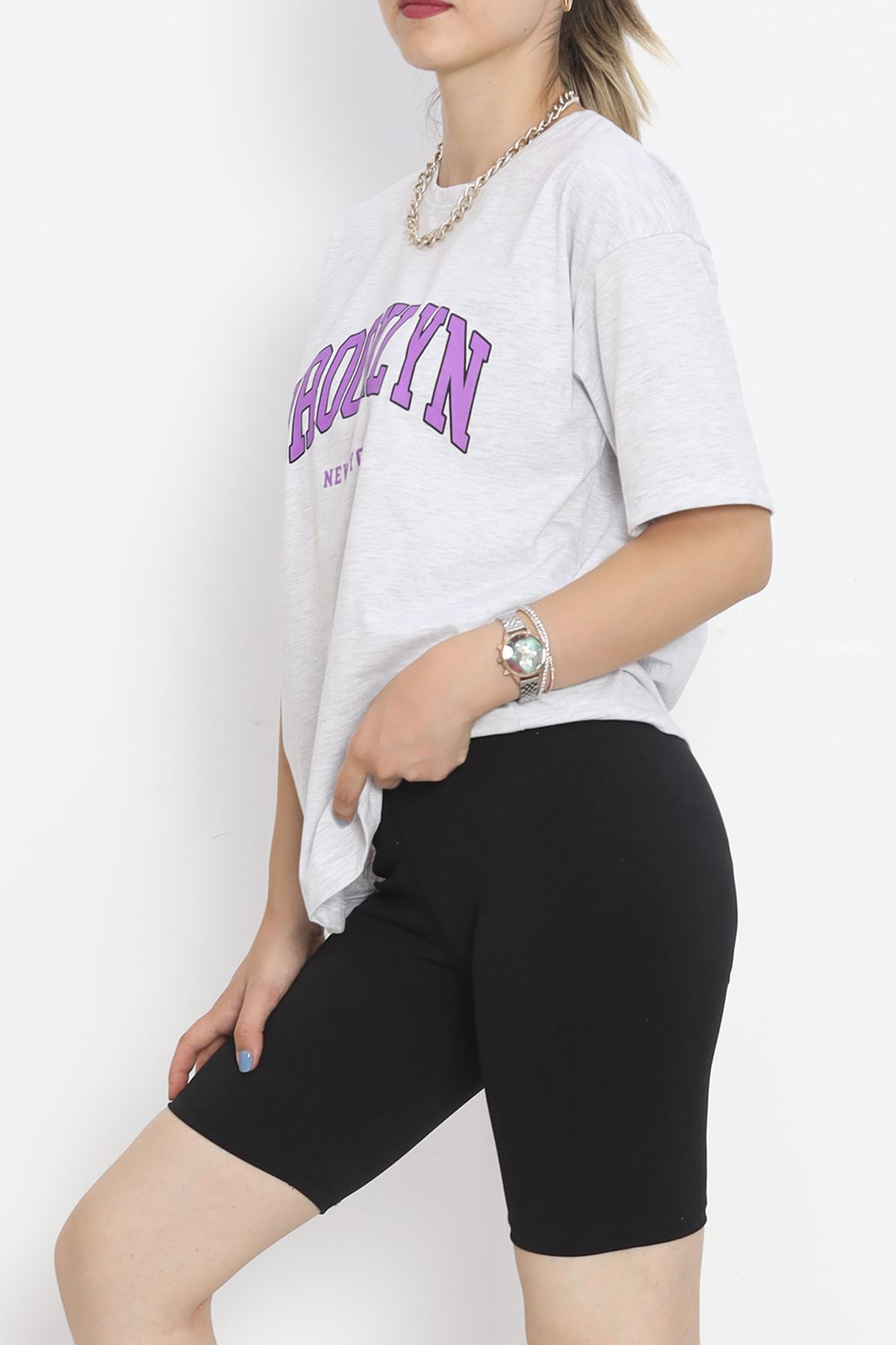 Printed Crew Neck T-Shirt Gray - 16512.1567.