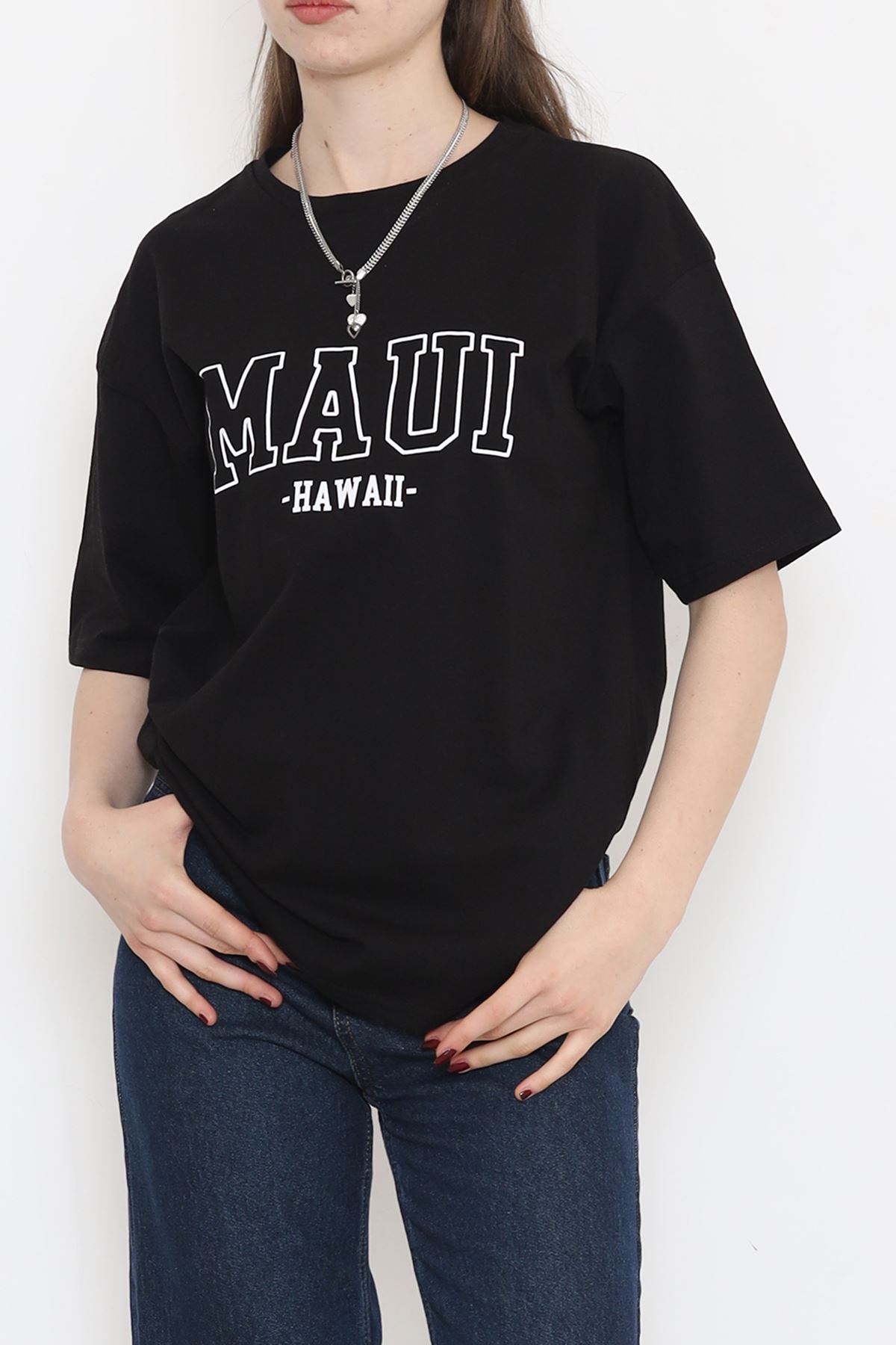 Printed Crew Neck T-shirt Black - 16513.1567.