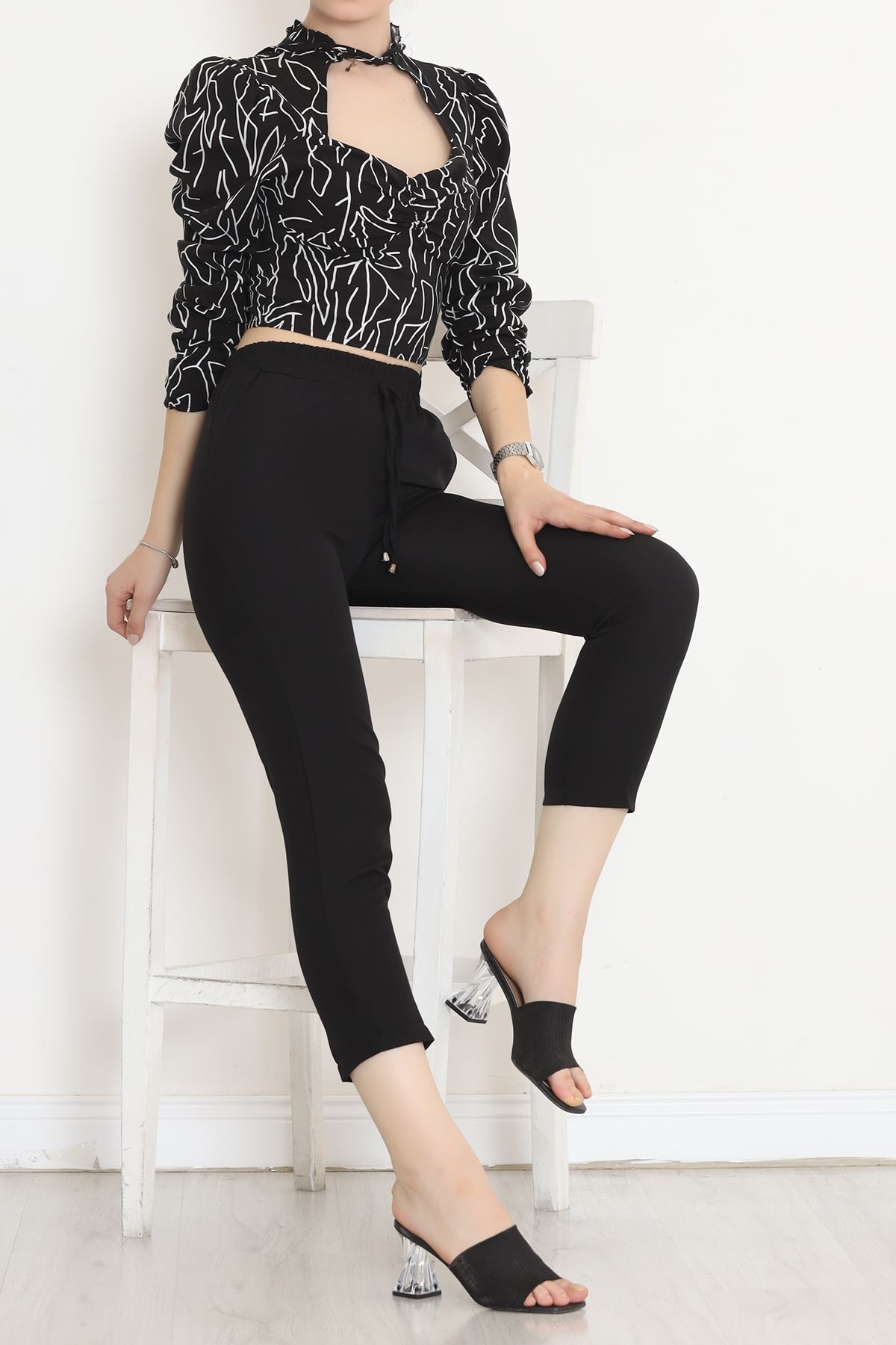 Elastic Waist Pants Black - 20819.683.