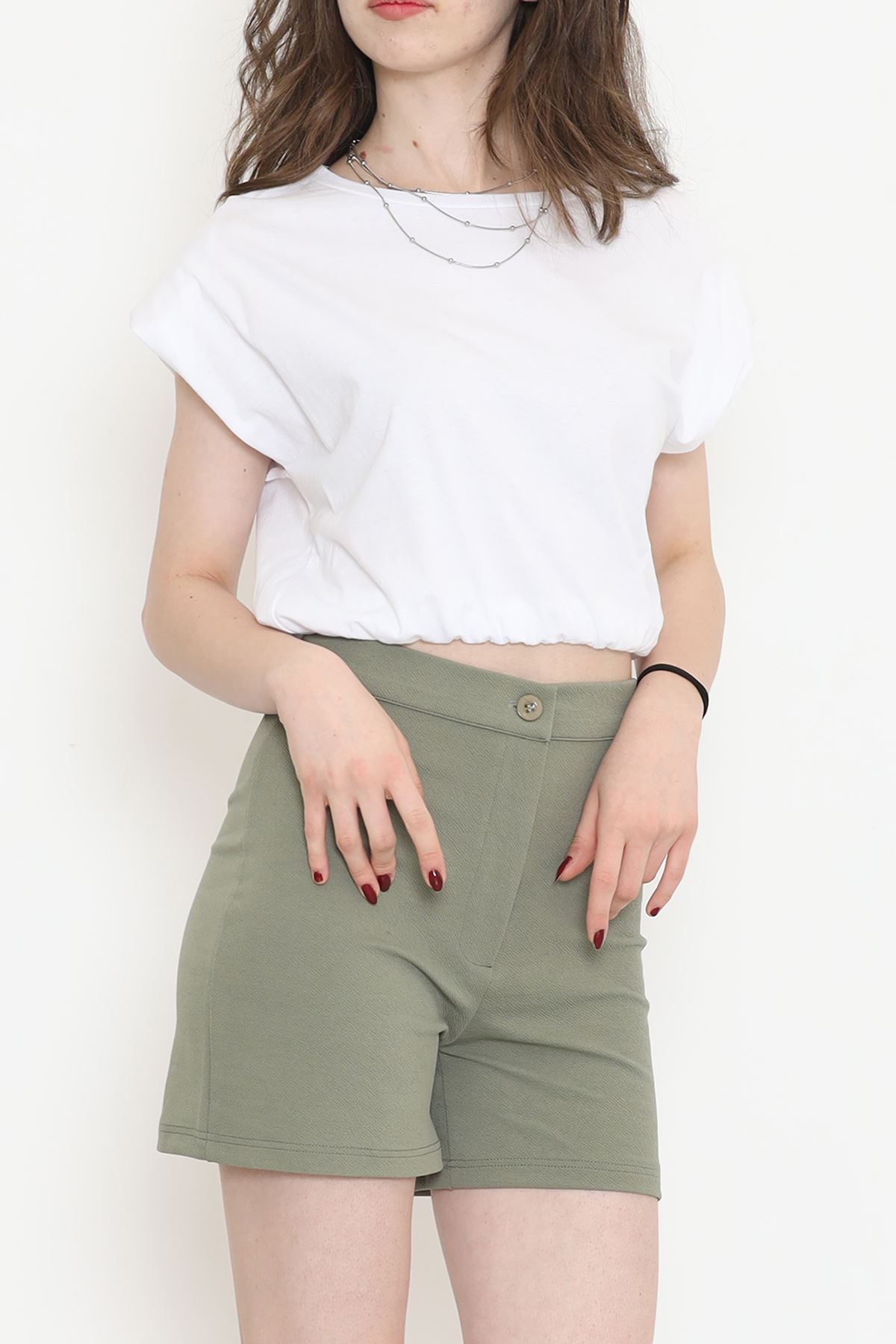 Crop T-shirt with Elastic Waist White - 16552.1567.