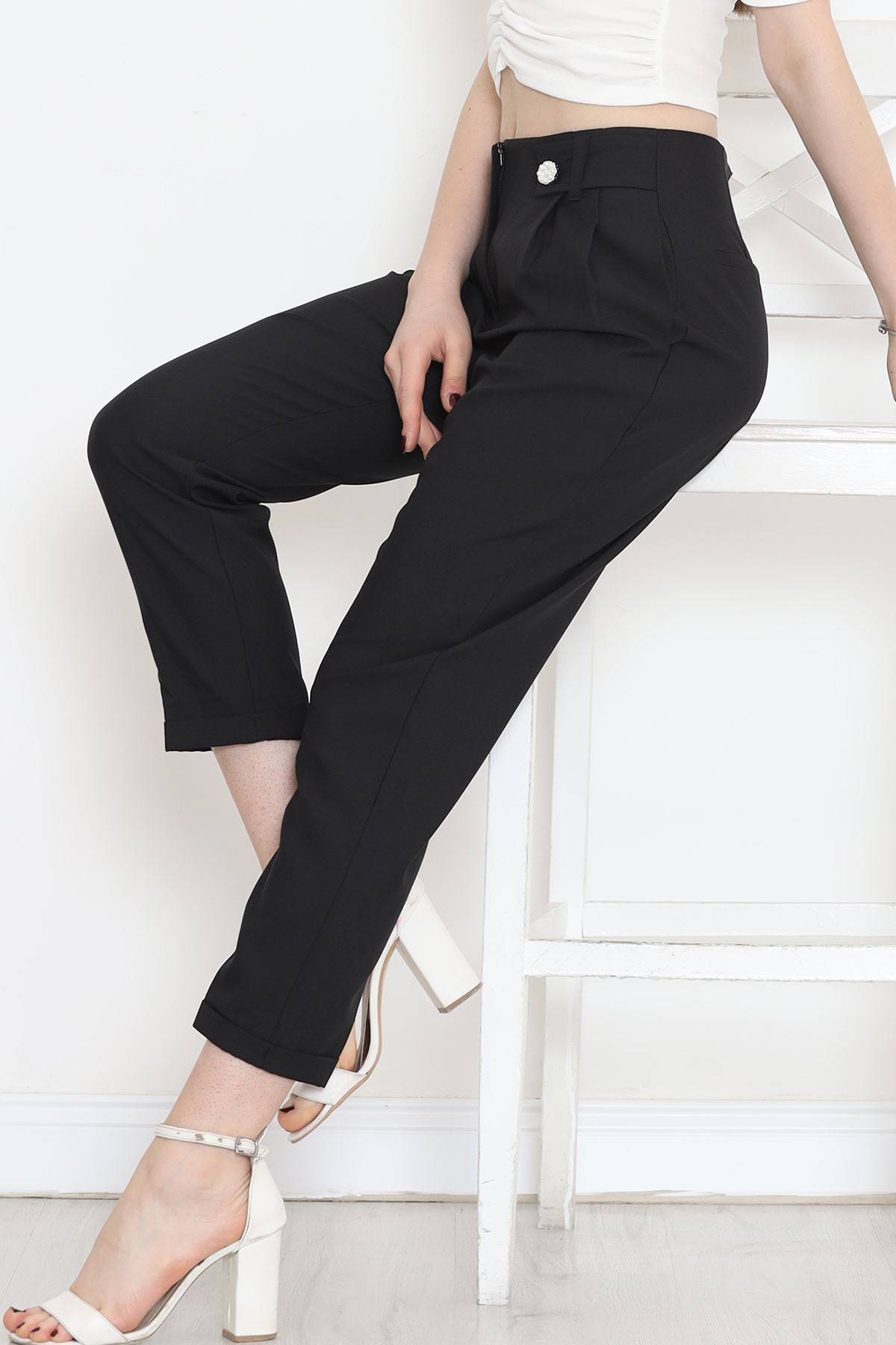 Double Leg Trousers Black - 20872.683.