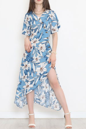 Side Button Dress Blue - 152333.701.