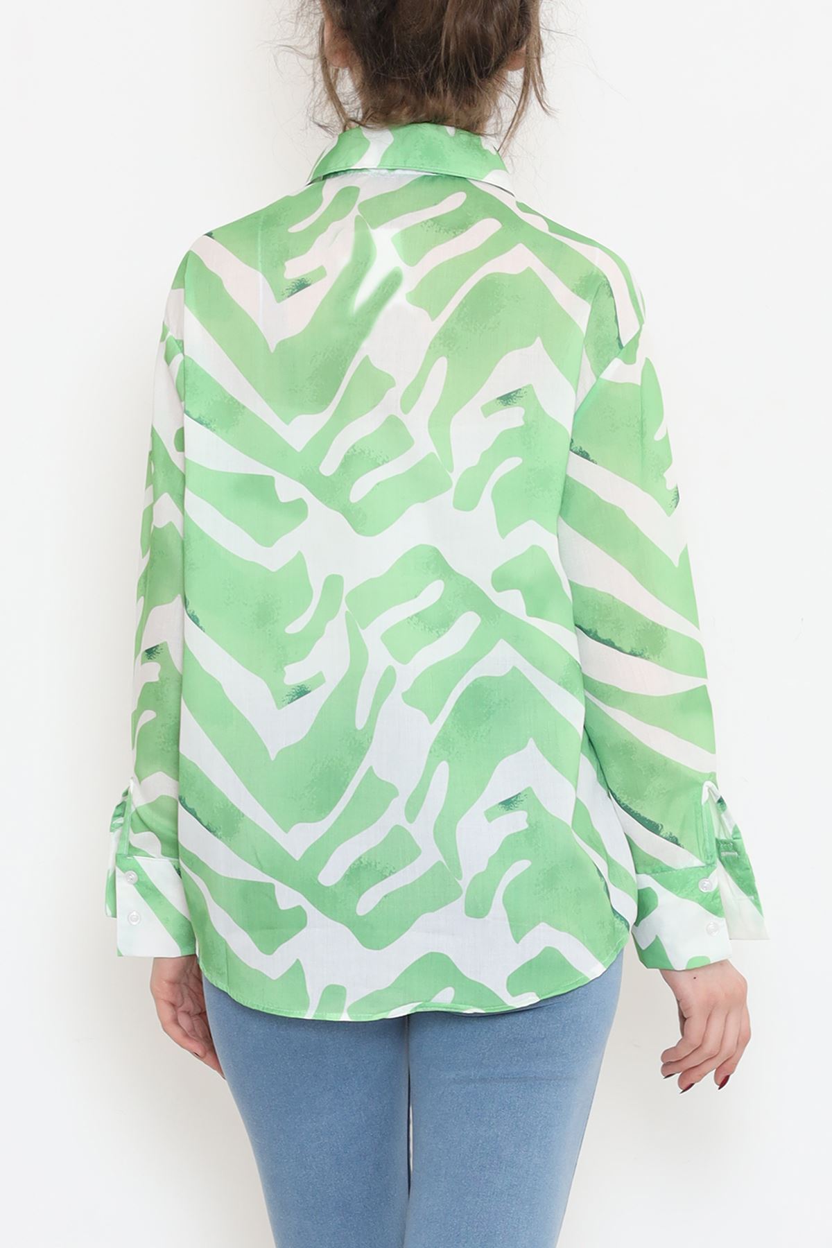 Voile Patterned Shirt Green - 989.1247.