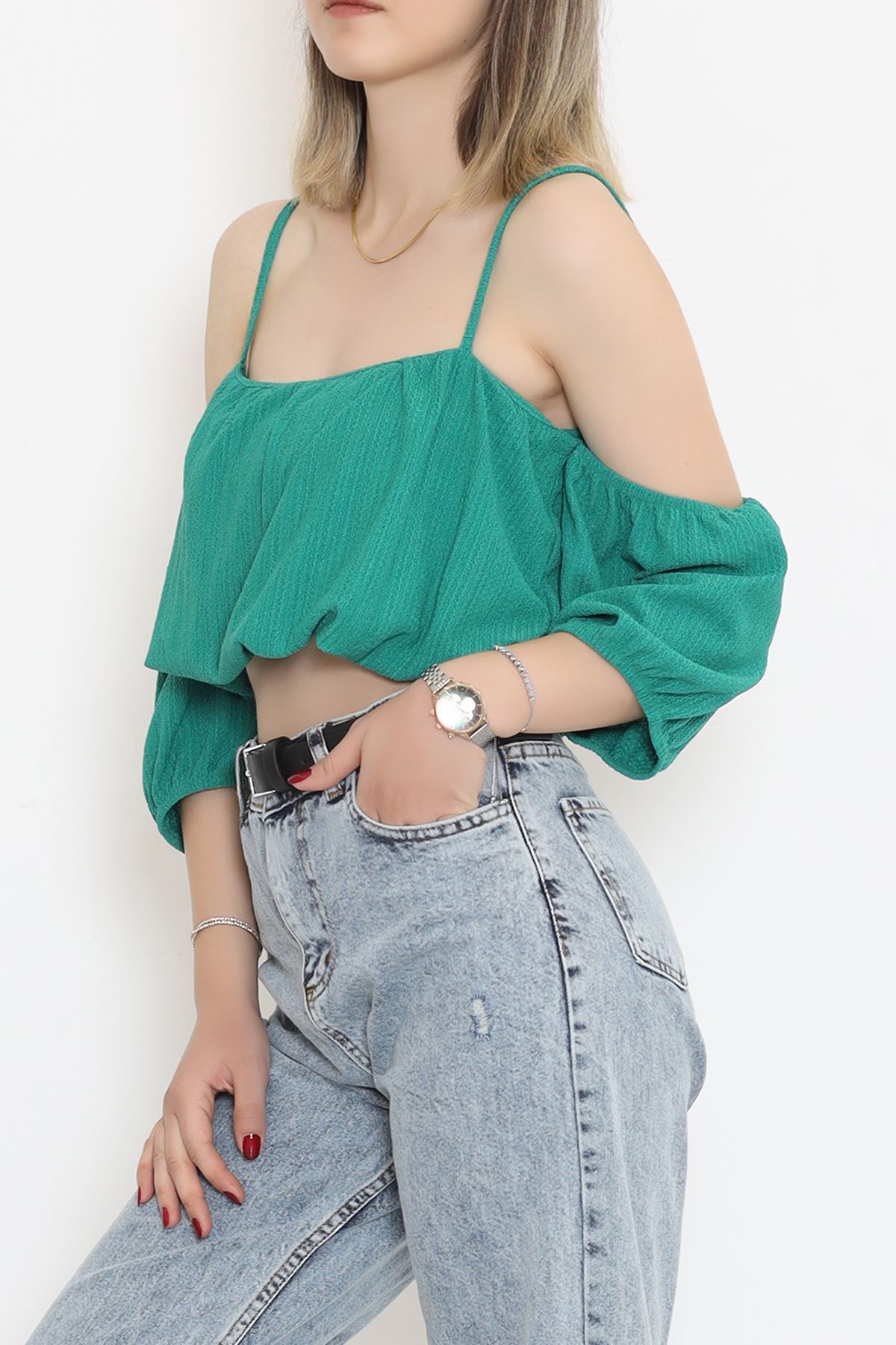 Strappy Burgundy Blouse Green - 12593.631.