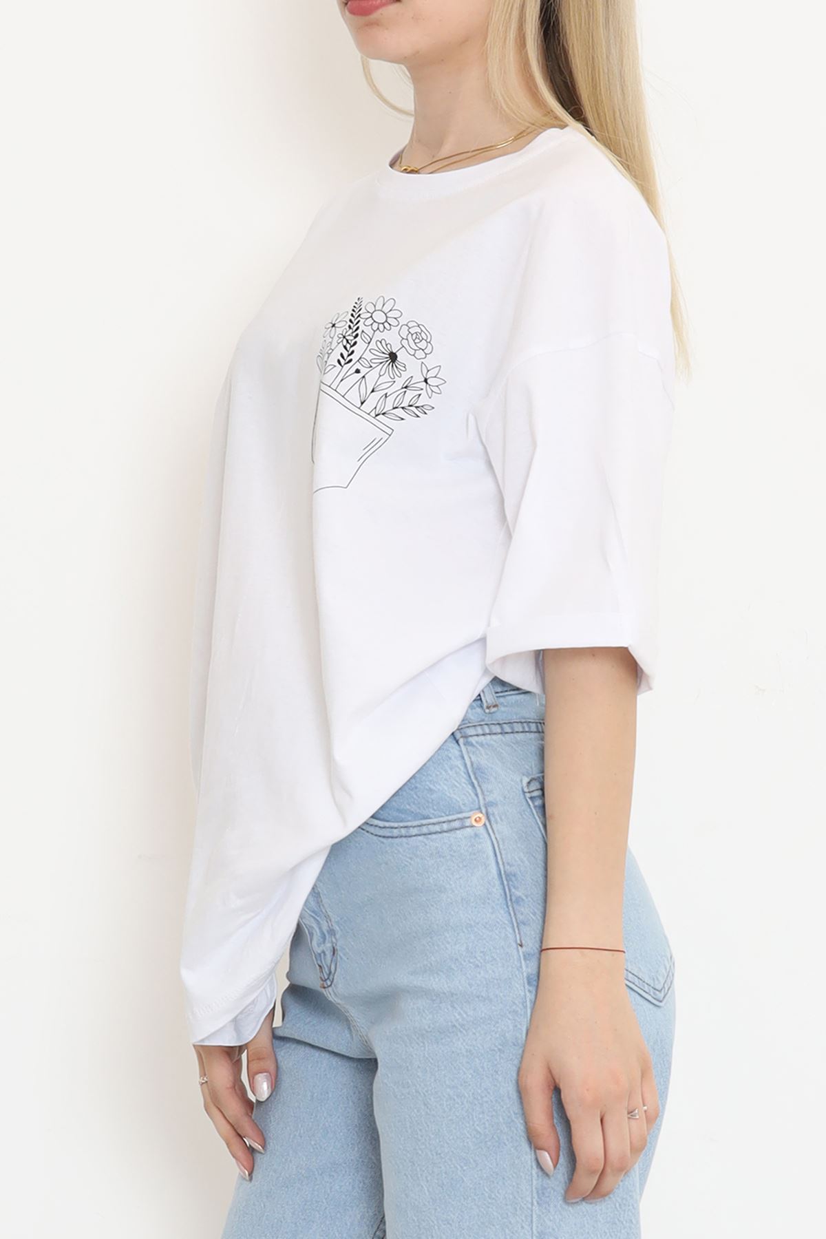 Printed Double Sleeve T-shirt White - 18283.1567.