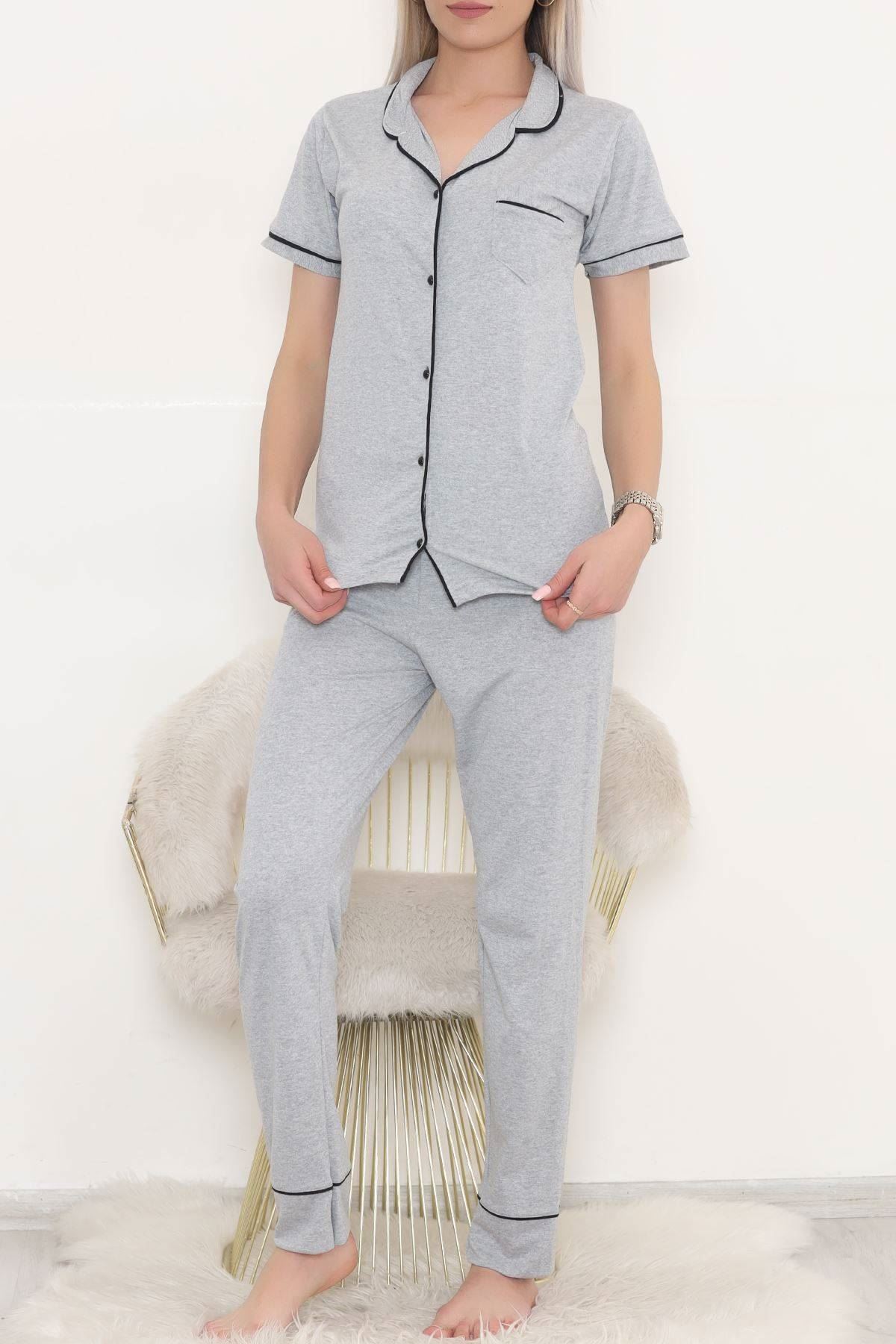 Pajama Set with Front Pocket Gray - 11404.1048.