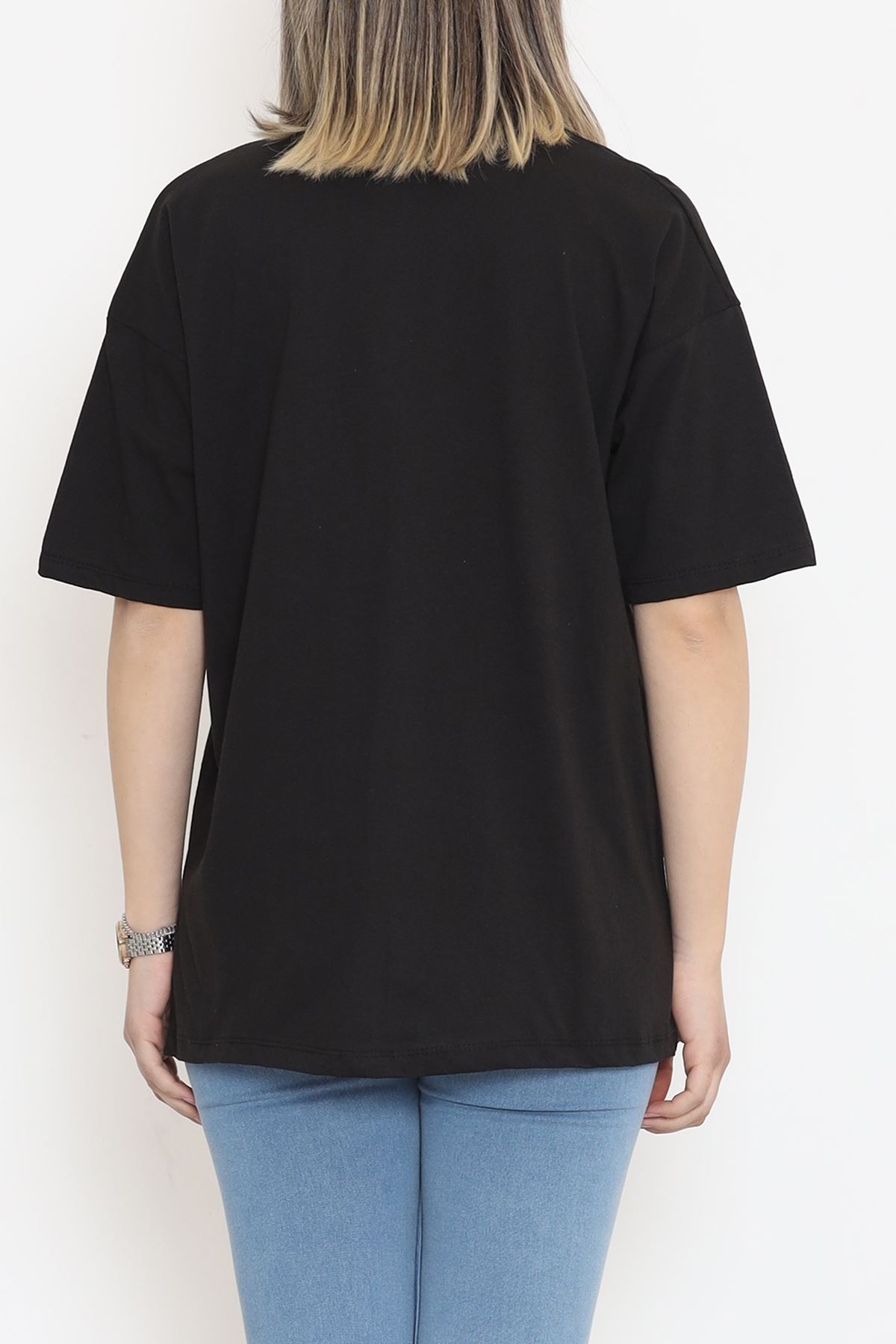 Printed Crew Neck T-shirt Black - 16501.1567.