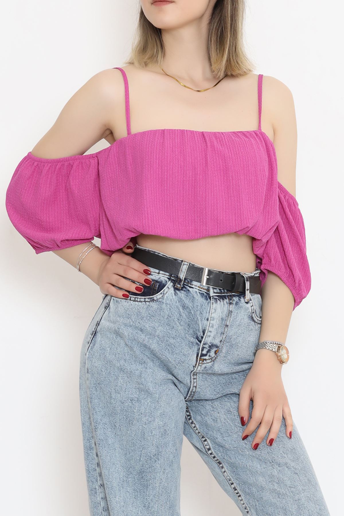 Fuchsia Blouse with Straps - 12593.631.