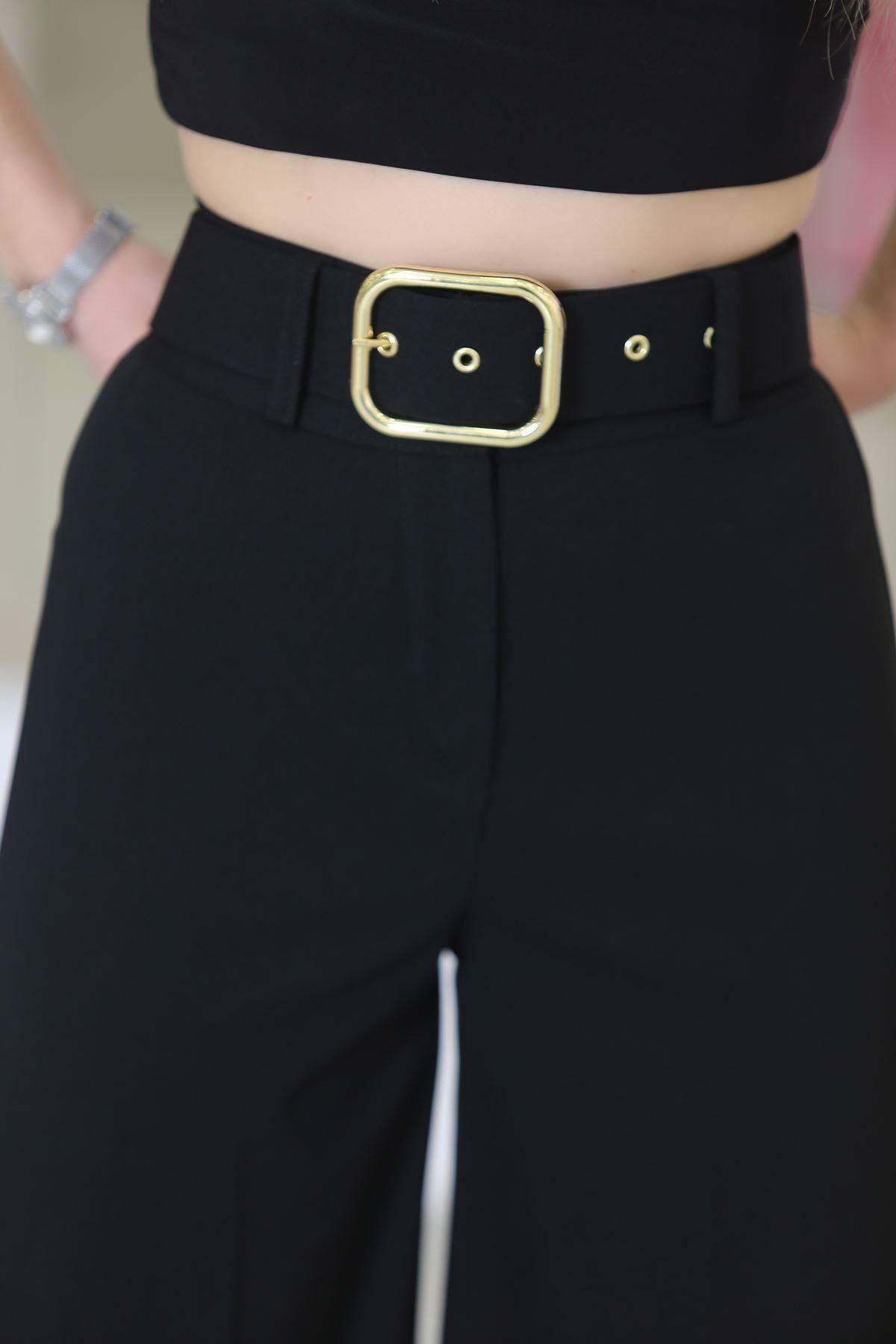 Belted Palazzo Pants Black - 24194.683.