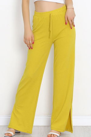 Pants with Cuff Slits Oil Green - 250.1247.