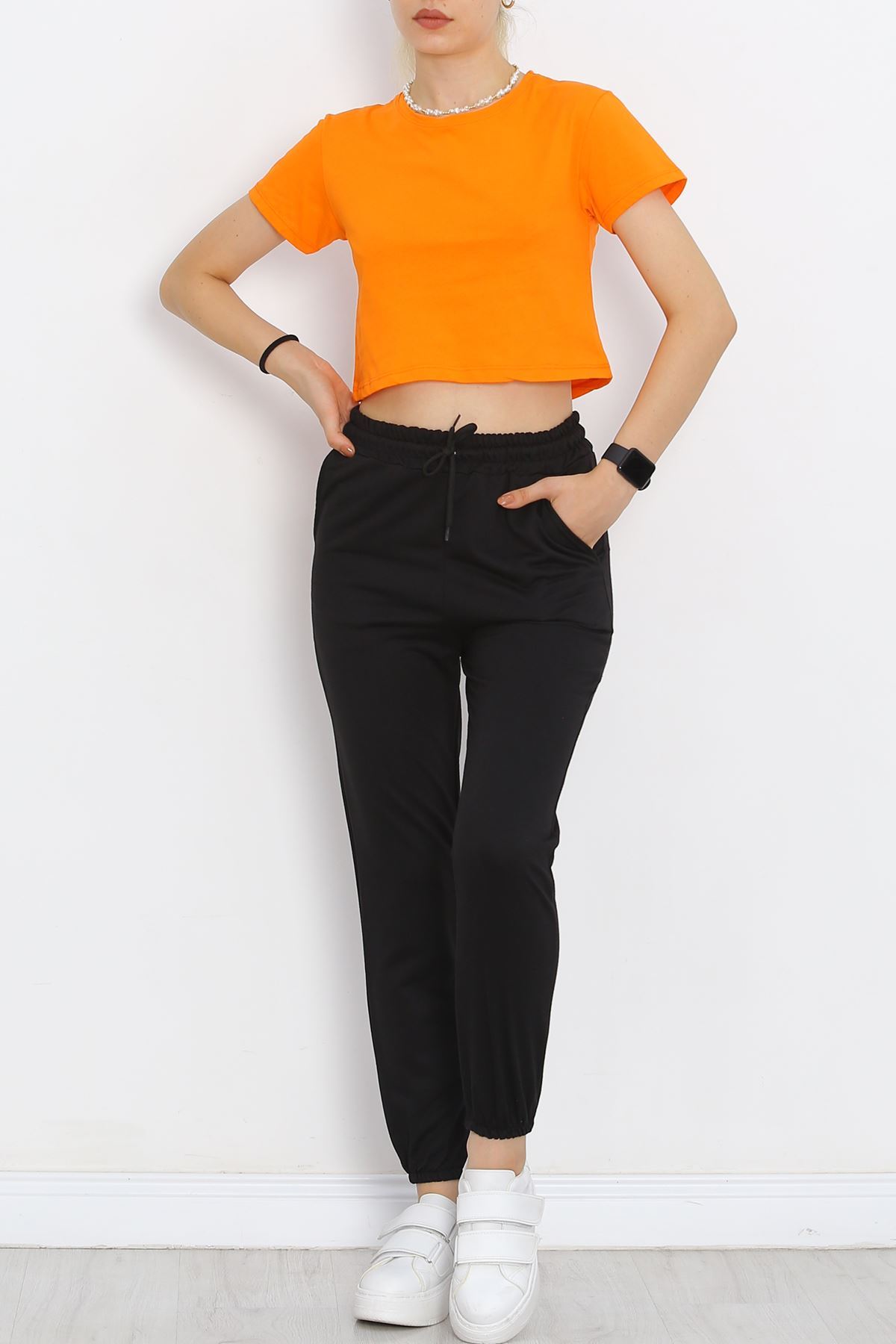 Crew Neck Crop T-shirt Orange - 18962.1247.