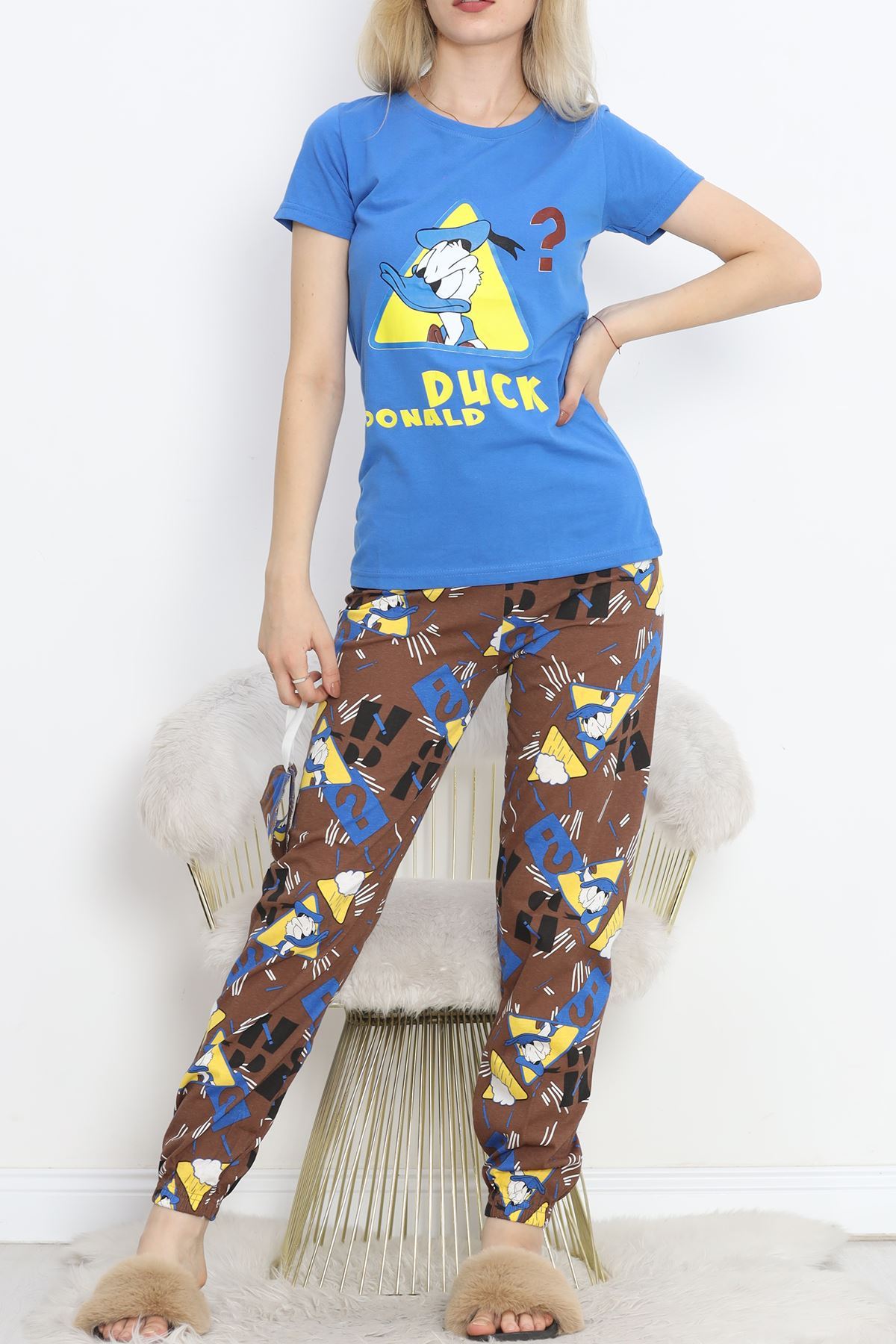 Pajama Set with Elastic Cuffs Blue - 18736.1567.