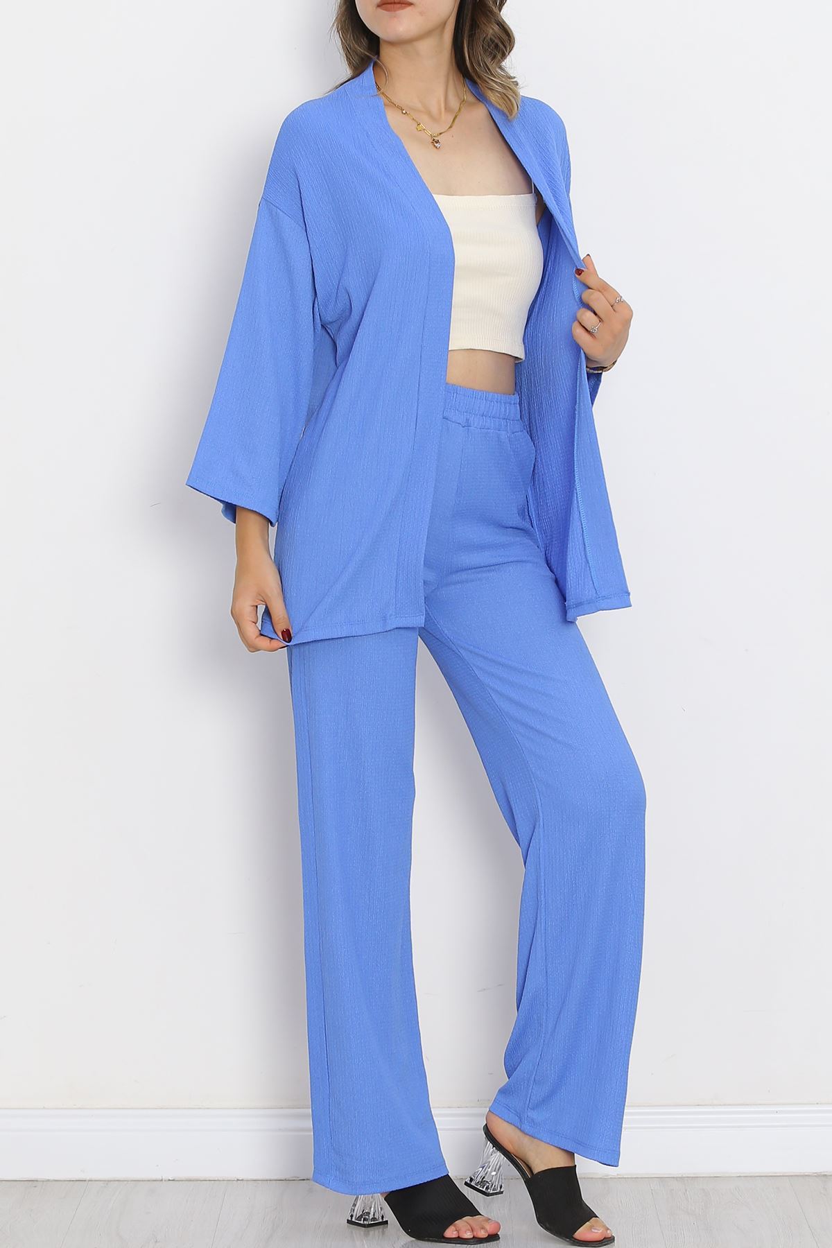 Long Kimono Suit Blue - 722.1247.