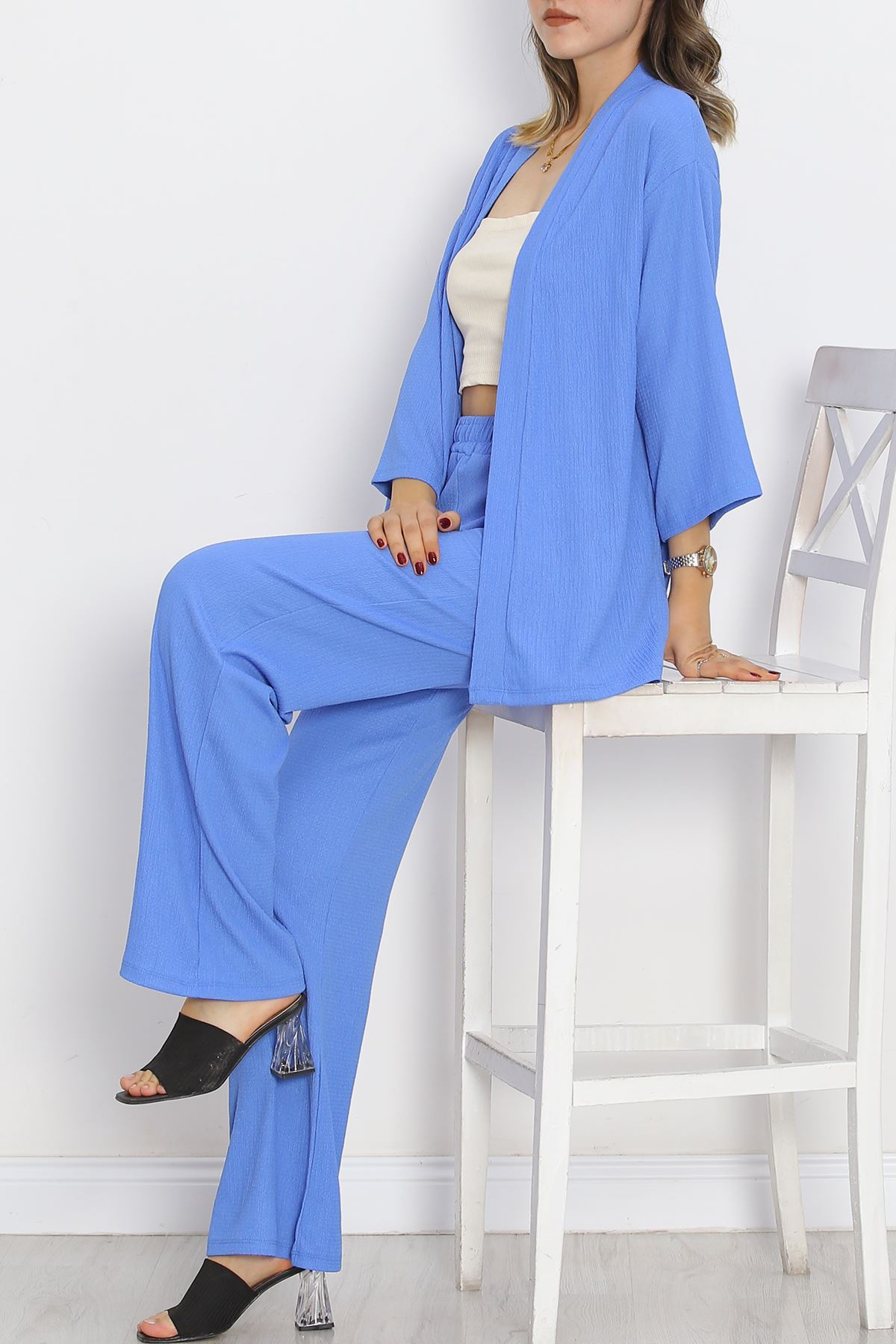 Long Kimono Suit Blue - 722.1247.