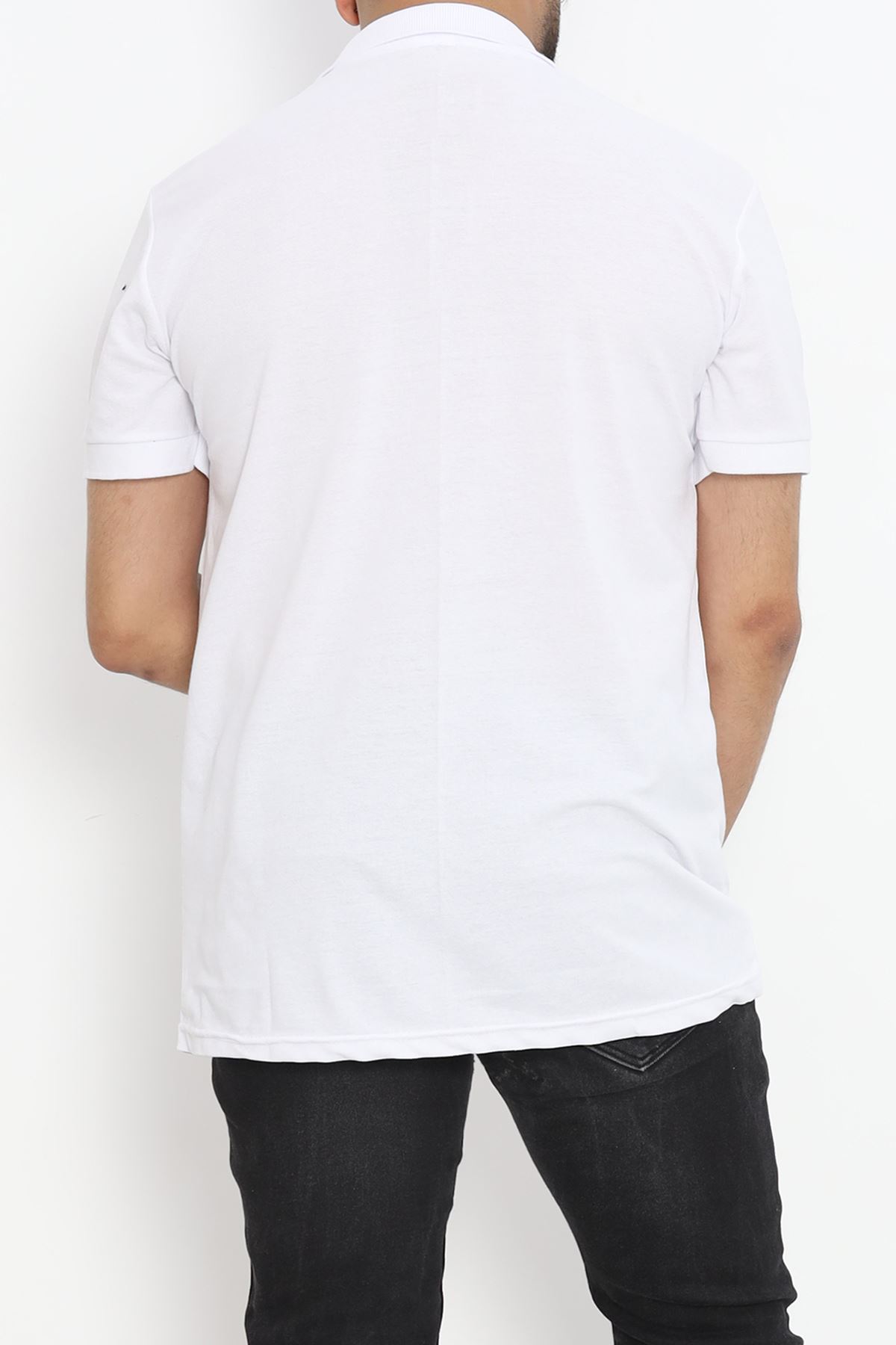 Plus Size Polo Collar T-Shirt White - 20019.1778.