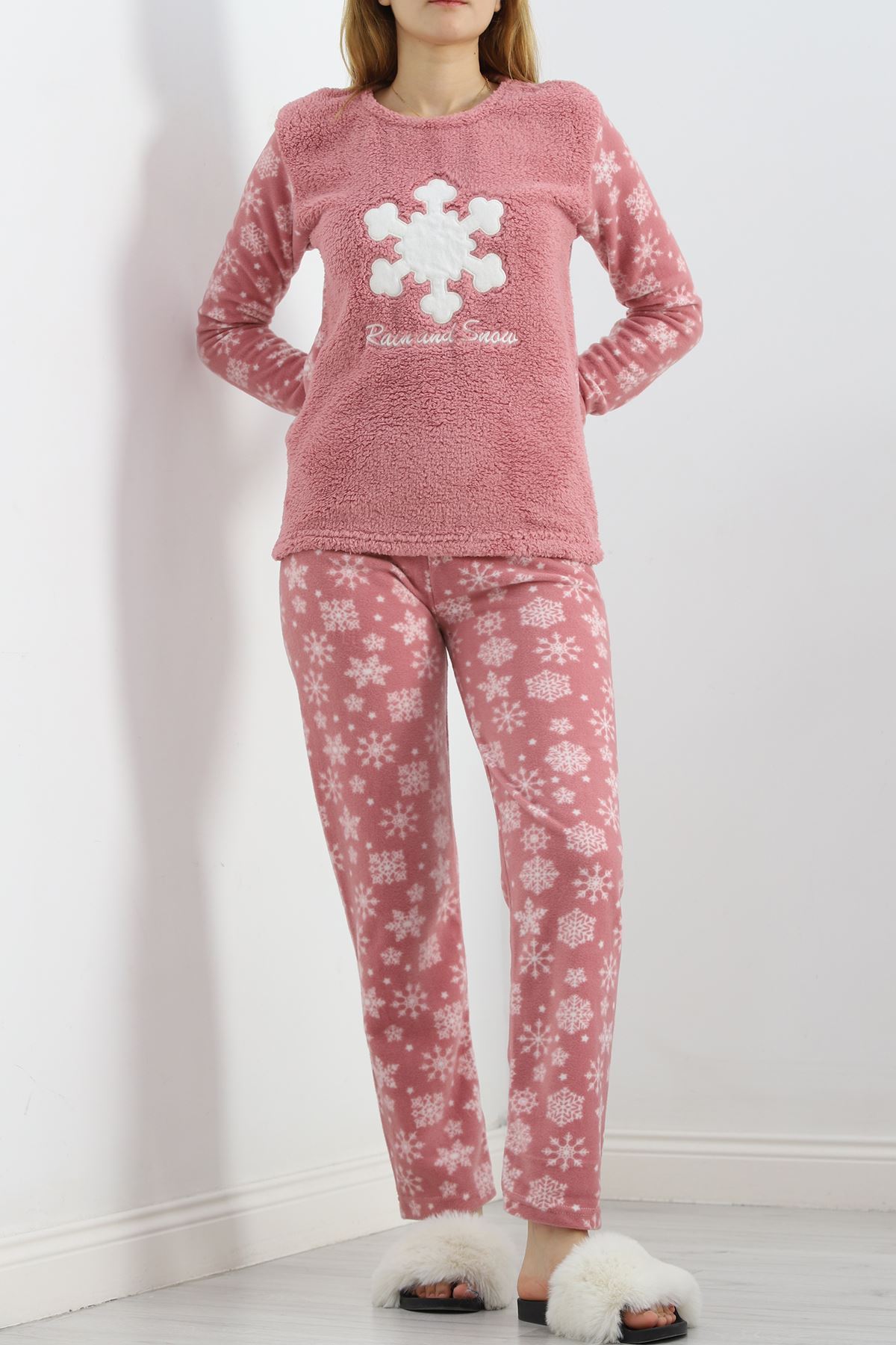 Peluş Polar Pijama Takımı Pudra - 19178.1050.