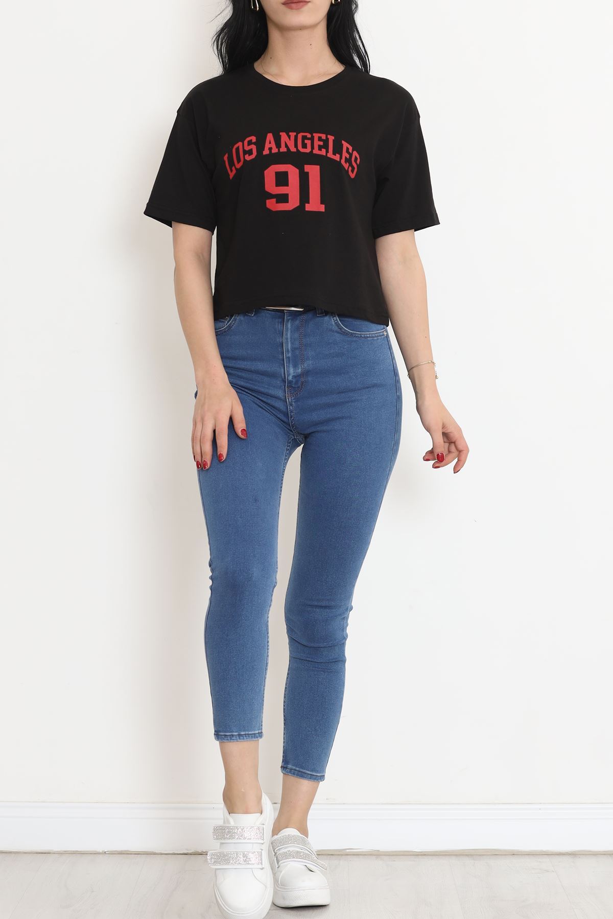 Printed Crop T-shirt Black - 16481.1567.