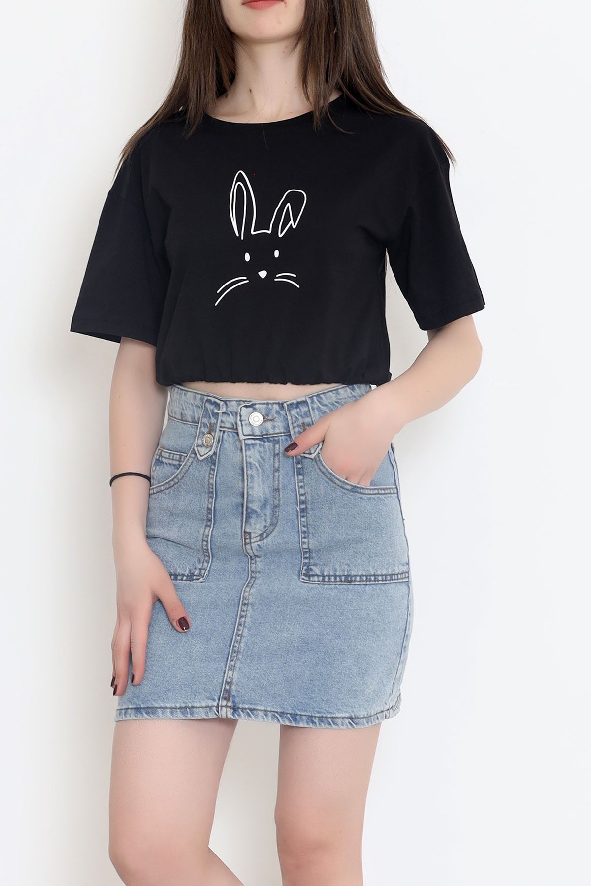 T-shirt with Elastic Waistband Black - 16546.1567.