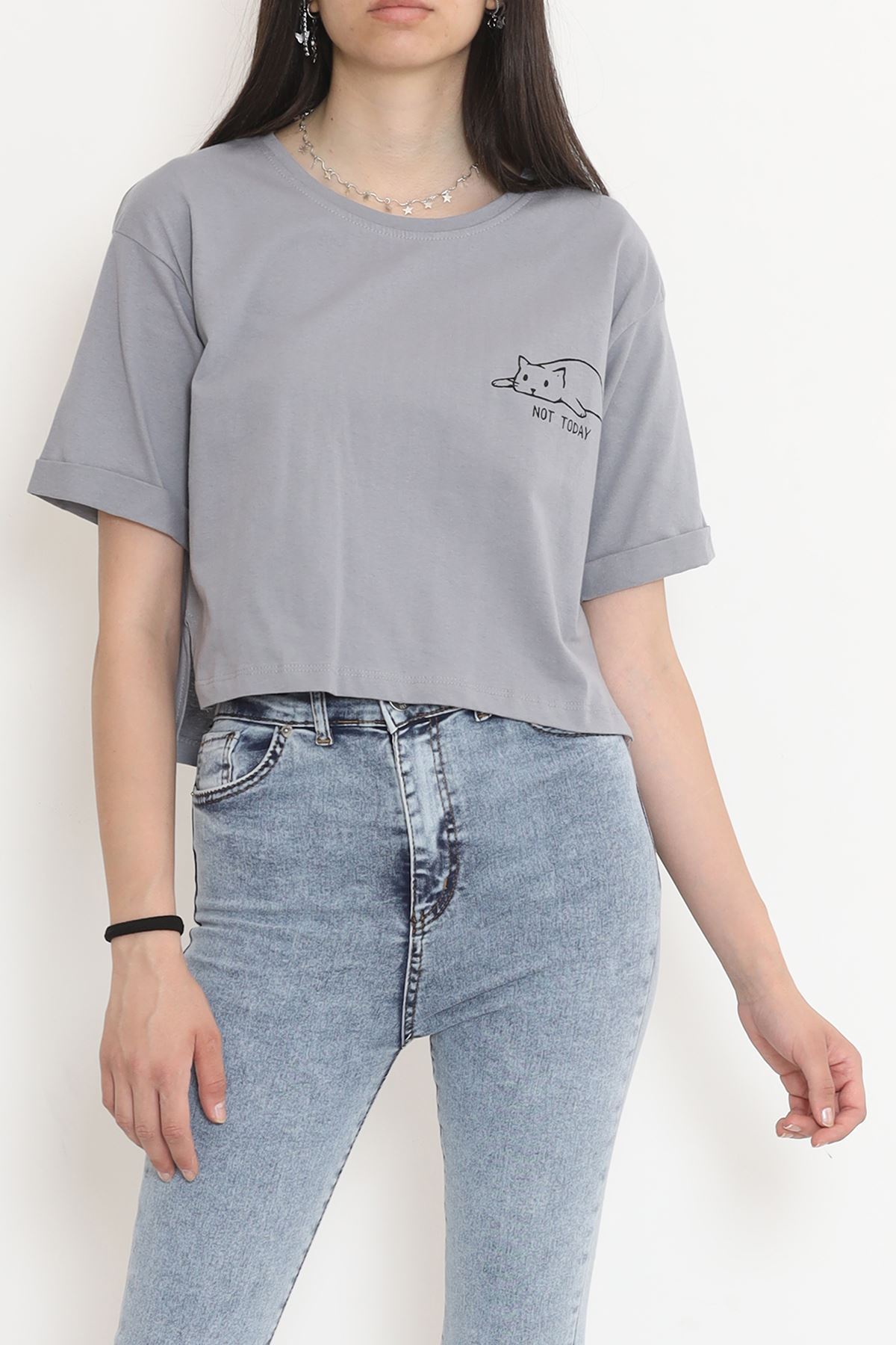 Double Sleeve Crop T-Shirt Smoked - 18658.1567.