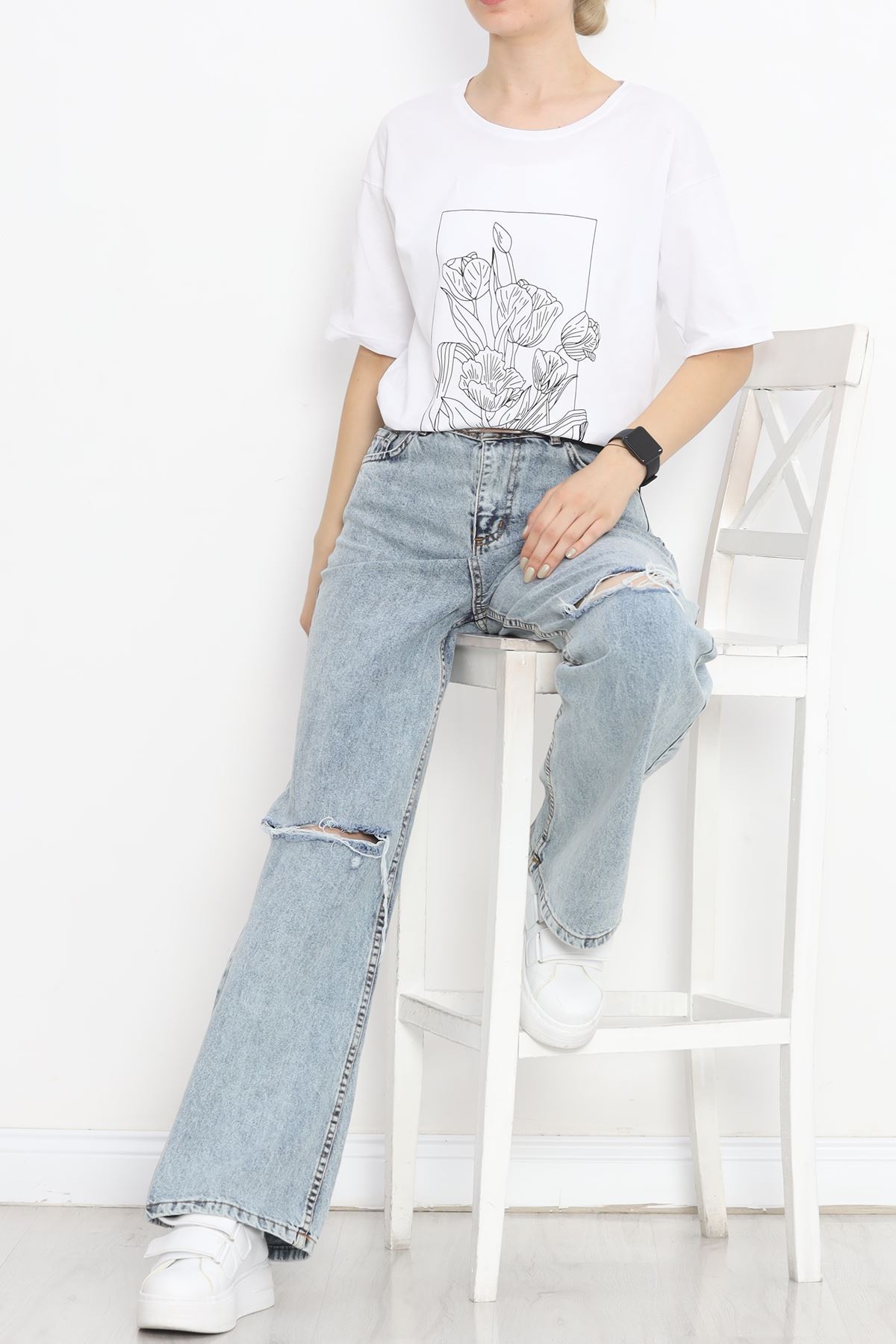 Printed Crew Neck T-shirt White - 16511.1567.