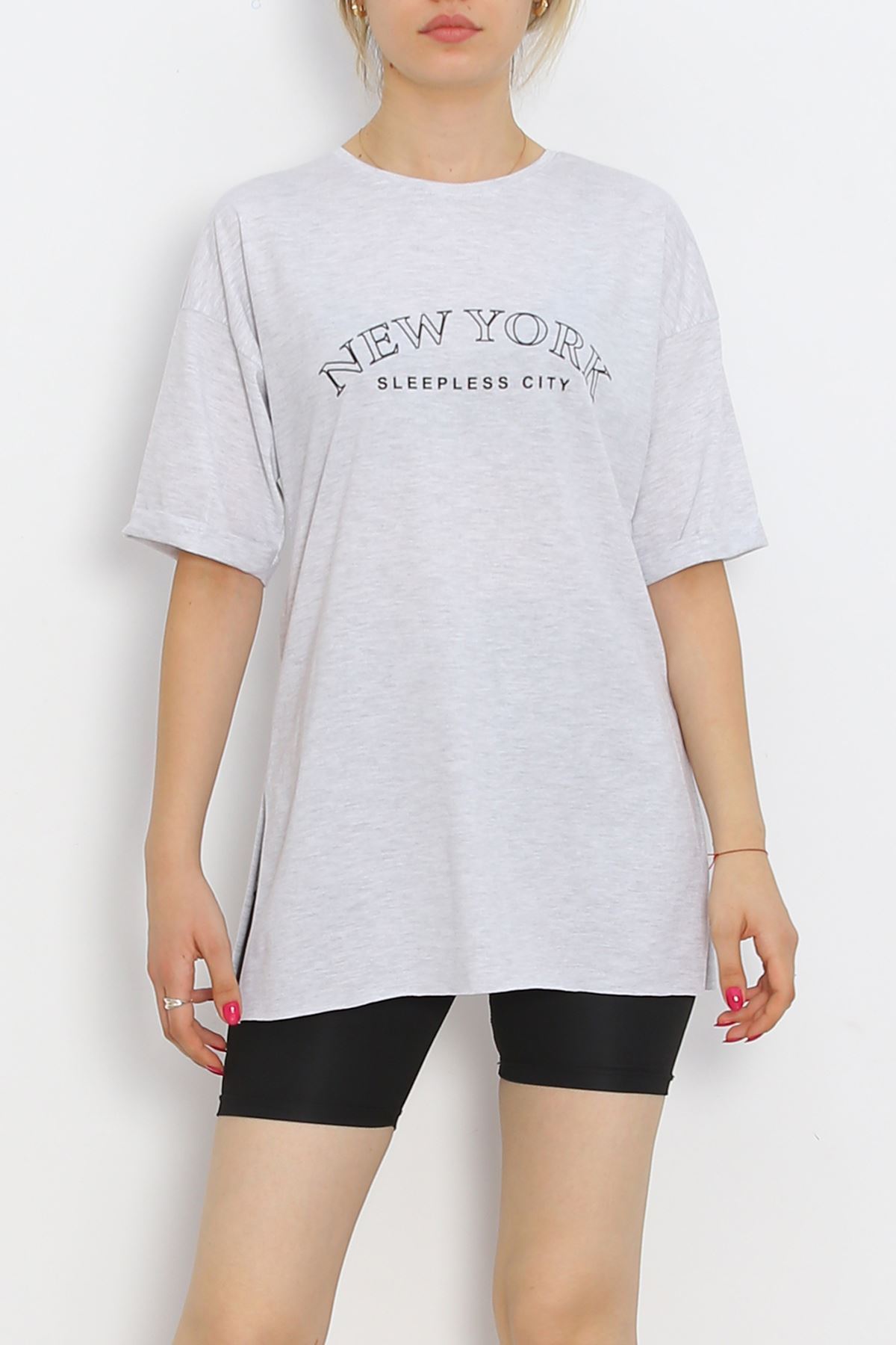 Printed Double Sleeve T-Shirt Gray - 16560.1567.