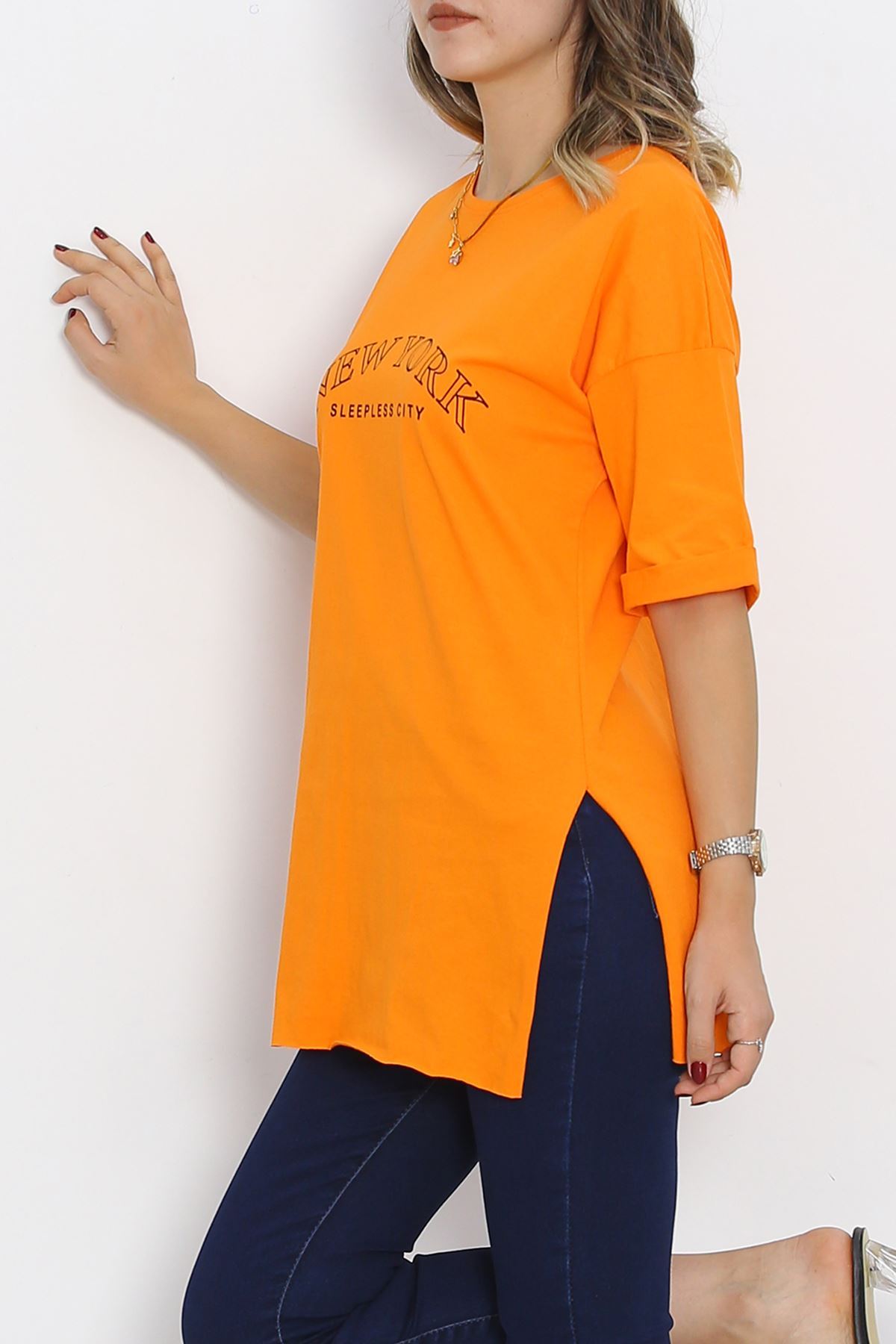 Printed Double Sleeve T-Shirt Orange - 16560.1567.