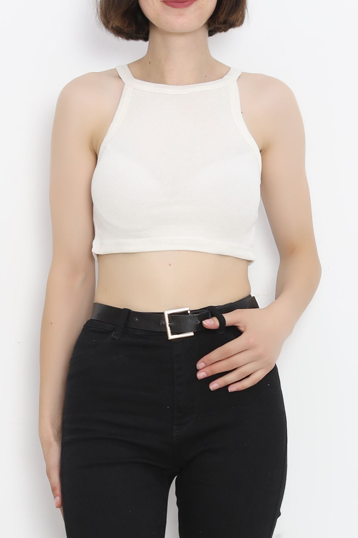 Thick Strap Crop Tank Top Cream - 18585.1723.