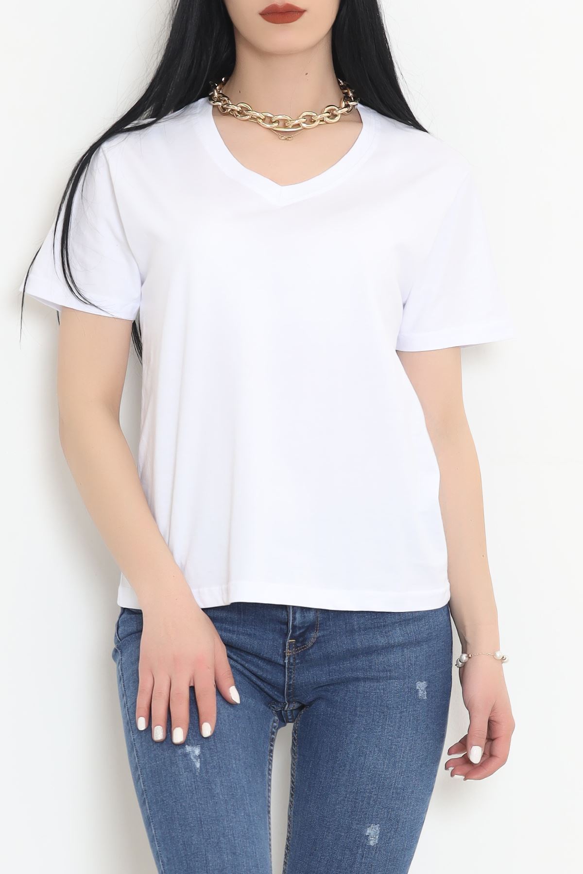 V-neck T-shirt White - 3644.105.