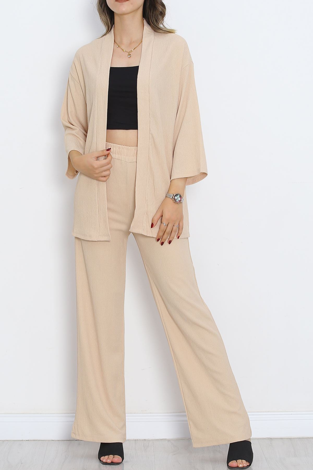 Long Kimono Suit Beige - 722.1247.