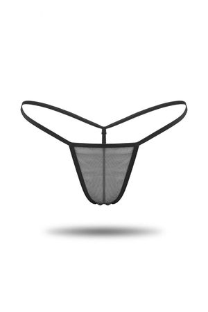 Tulle Thong Panties Black - 1161.1364.