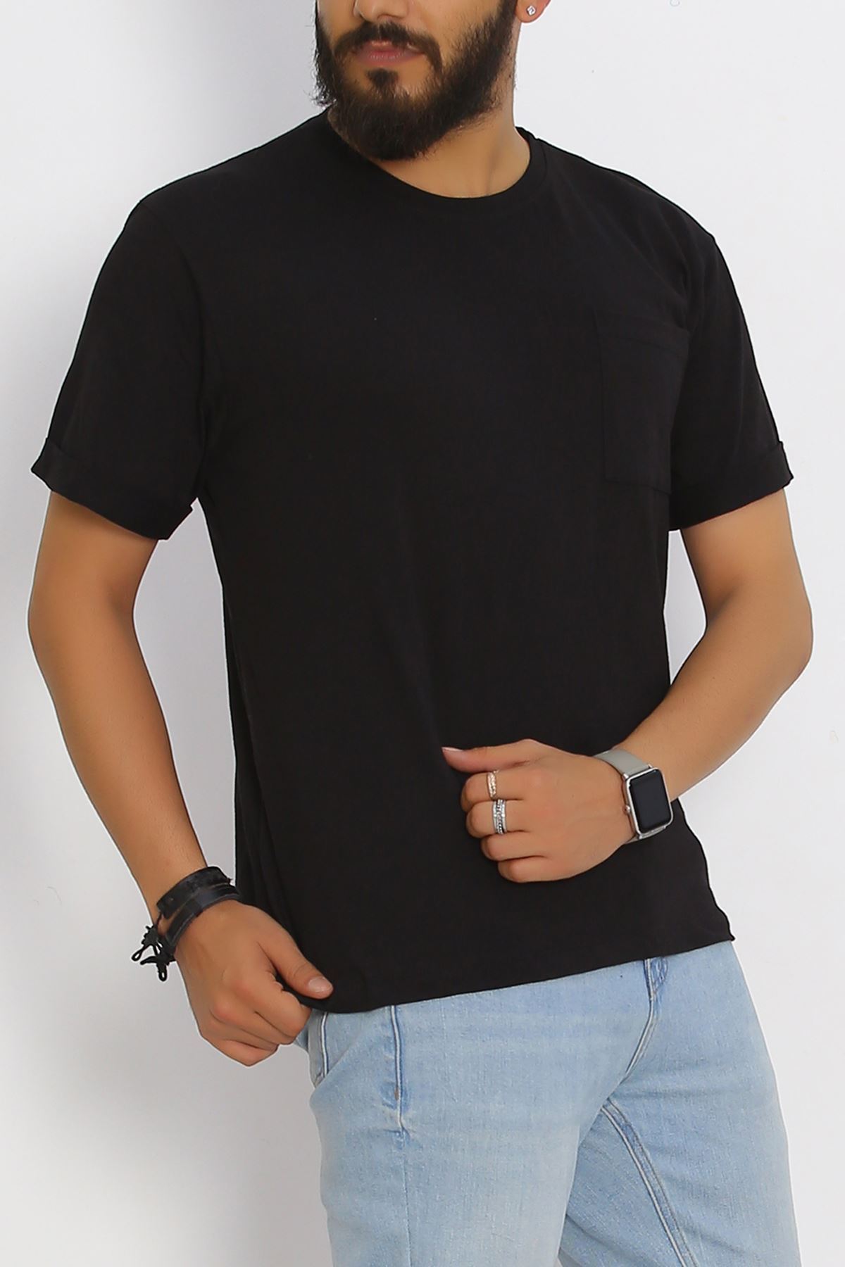 Men's T-shirt with Pockets Black - 20029.1567.