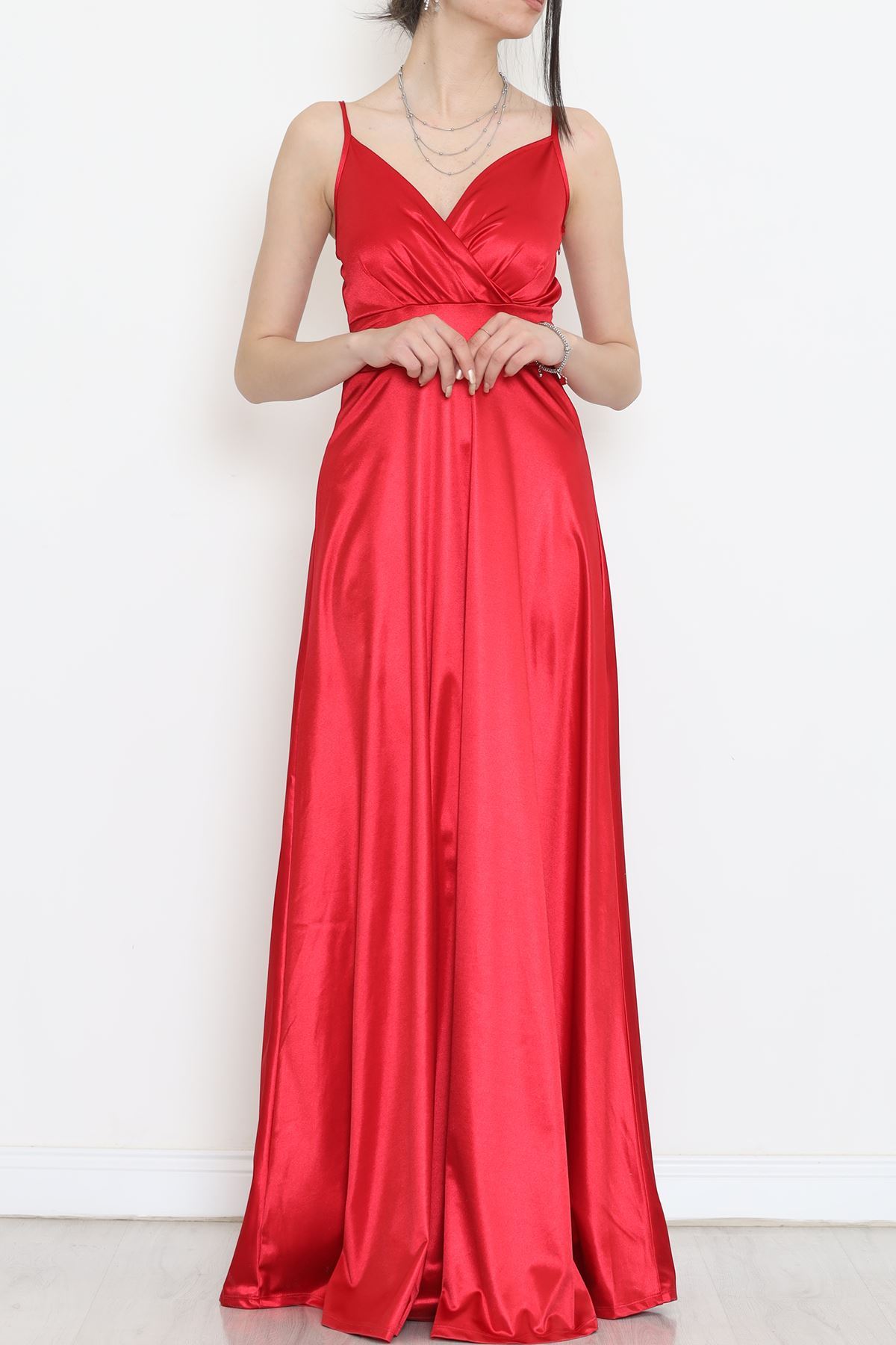 Satin Dress with Straps Red - 582151.1592.