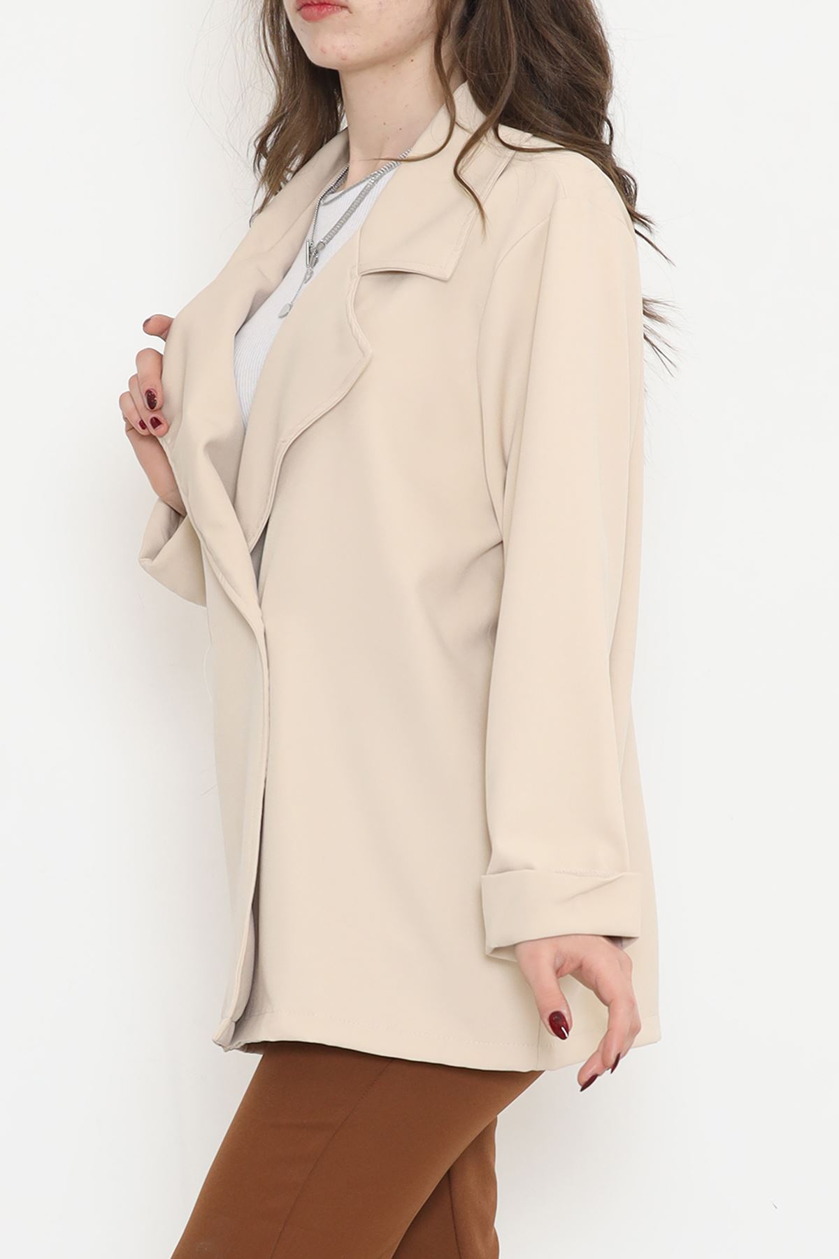 Oversize Button Jacket Beige - 951.1247.