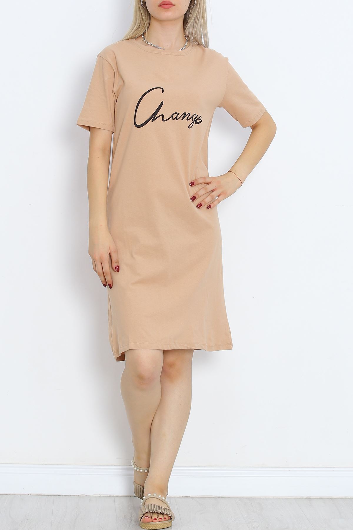 Printed Suprem Dress Beige - 15867.1567.