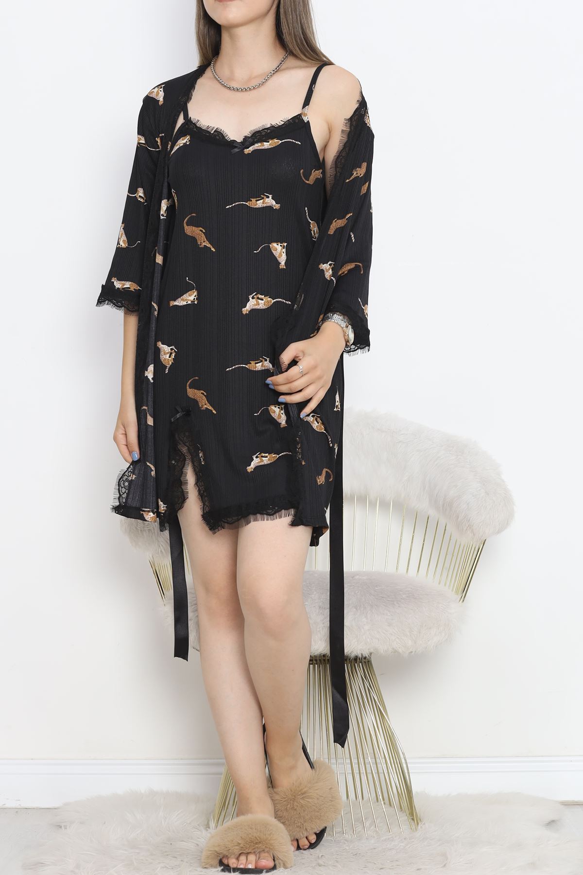 Printed Pegasus Pajama Set Night Black - 747.1287.