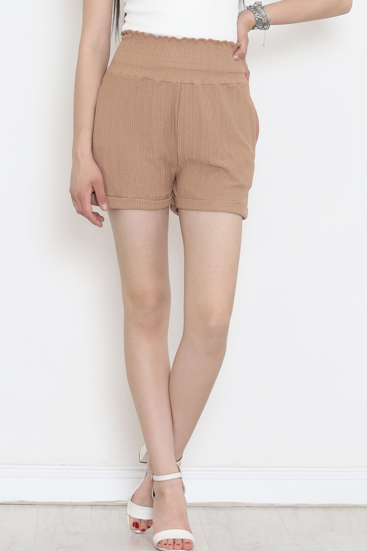 Elastic Waist Shorts Mink - 12594.631.