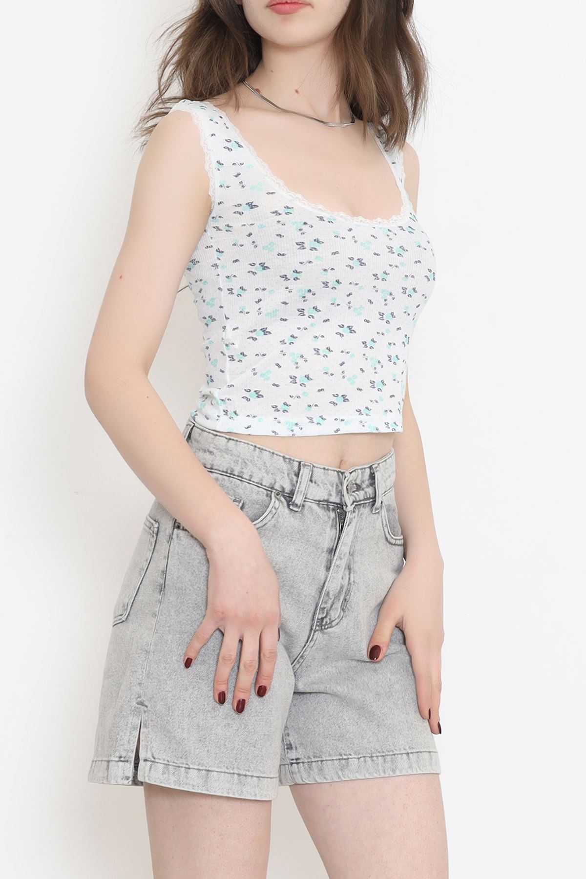 Crop Tank Top Green with Thick Straps - 18198.1723.