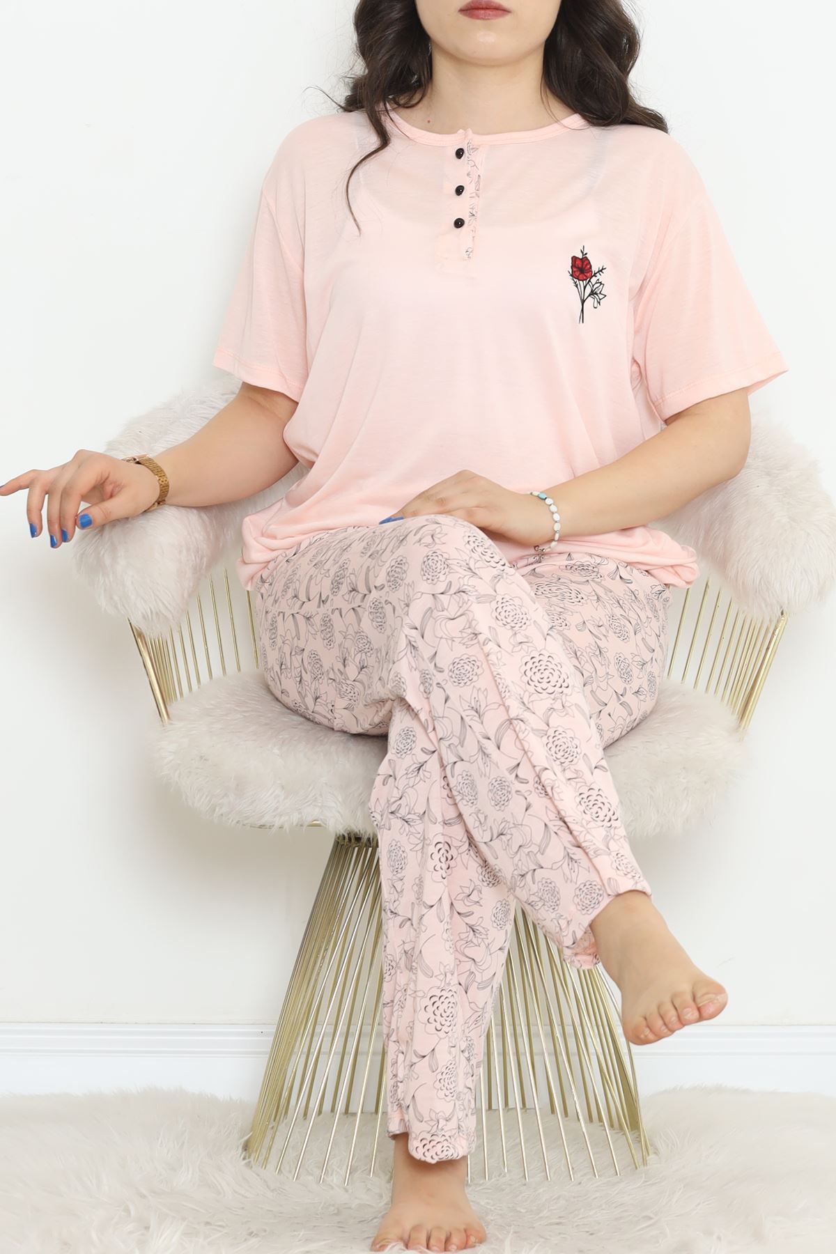 Battal Patented Polyviscose Pajama Set Lacisomon - 711.1287.