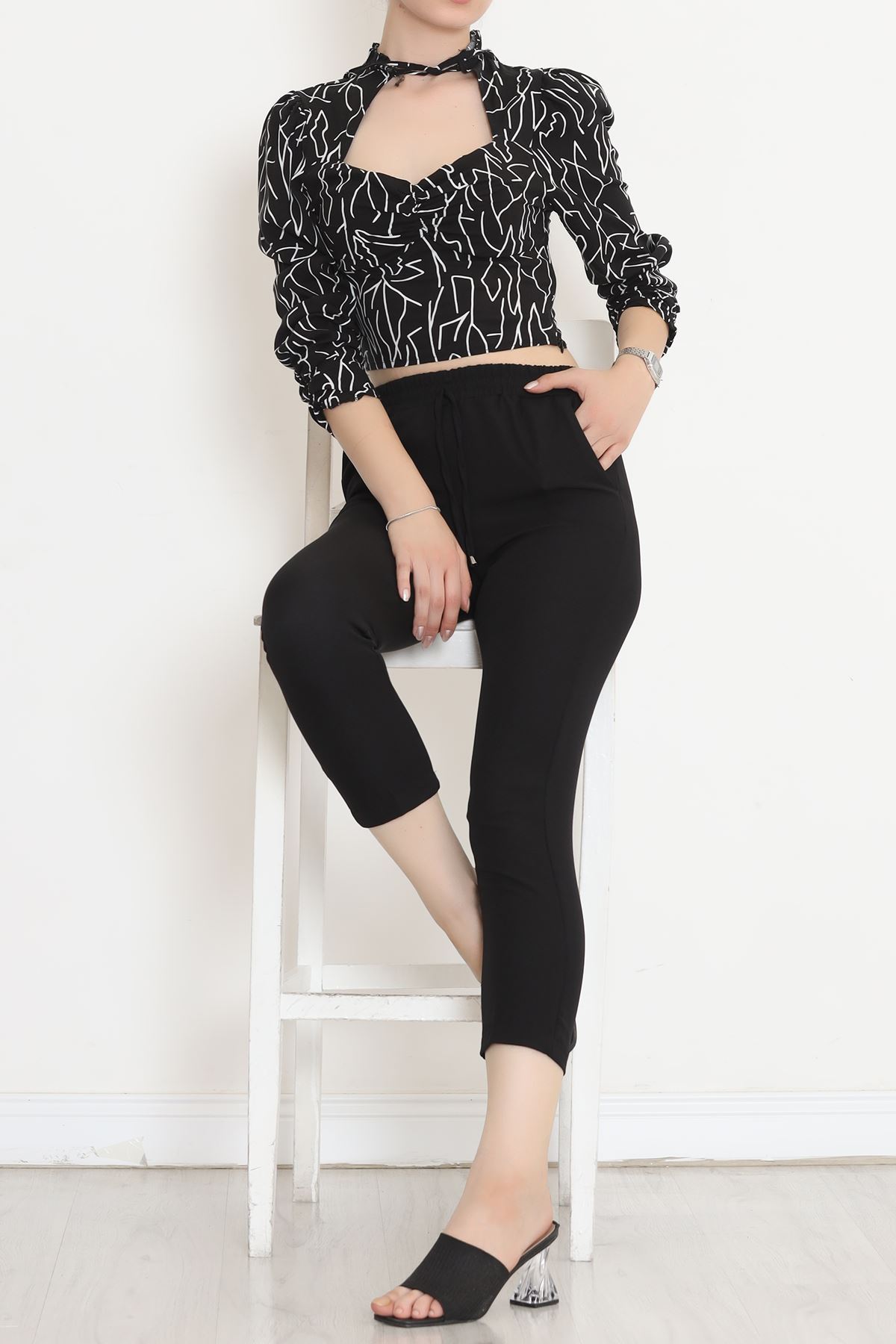 Elastic Waist Pants Black - 20819.683.