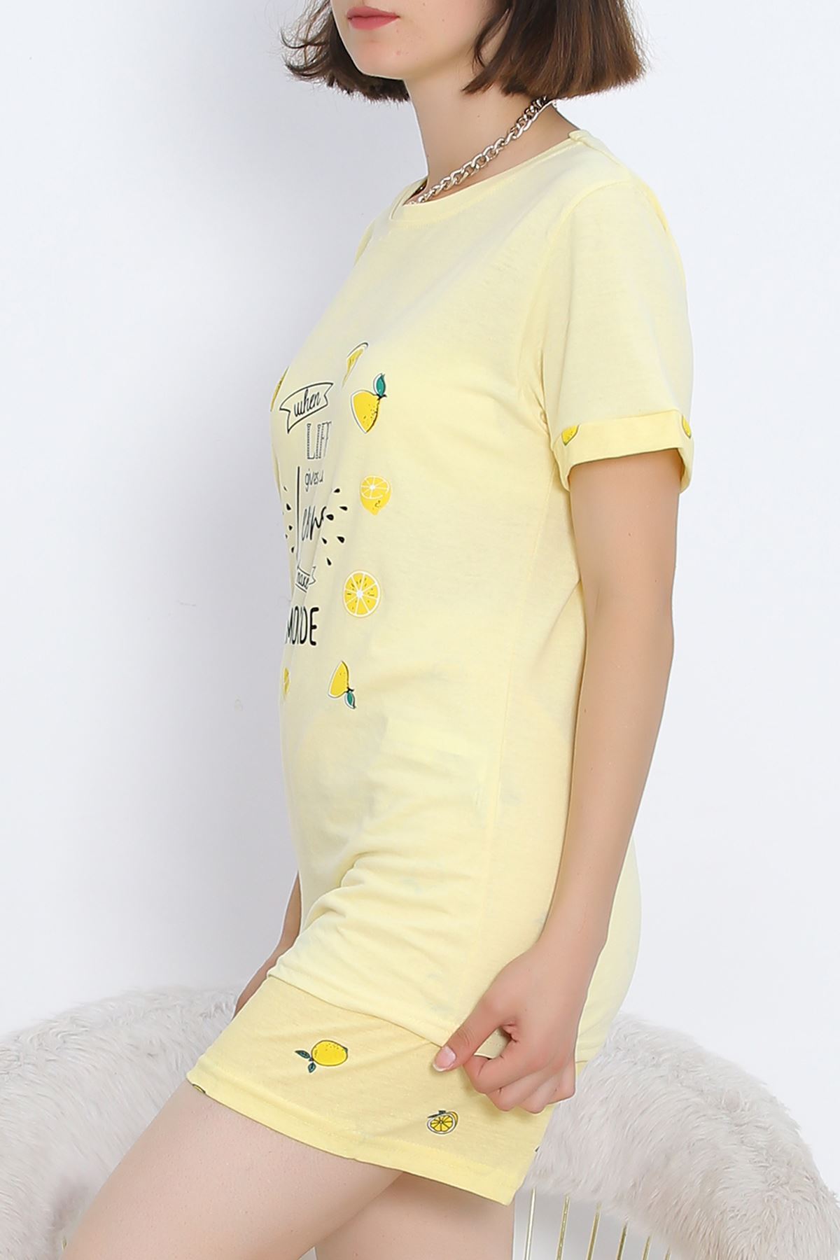 Short Sleeve Shorts Pajama Set Yellow - 18956.1567.