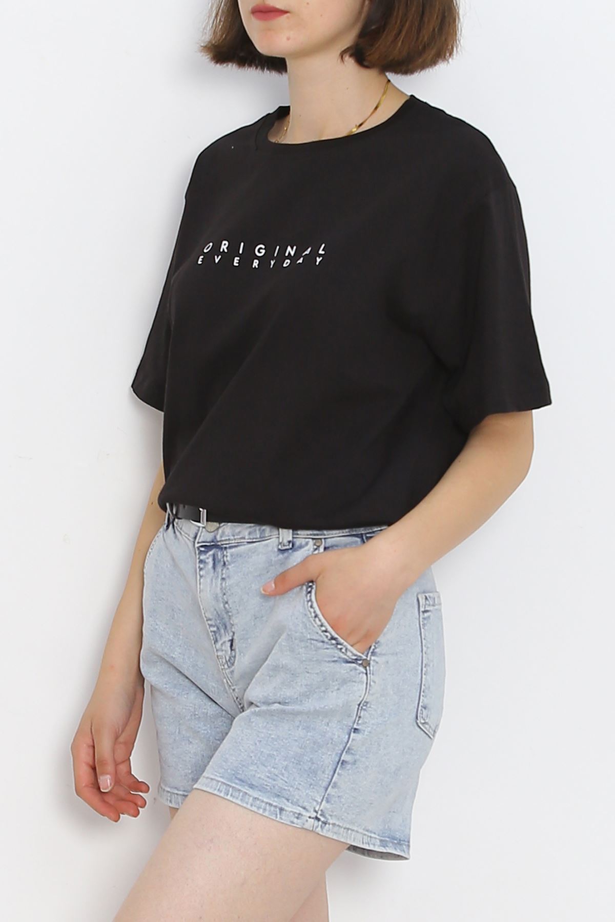 Printed Oversize Men's T-Shirt Black - 20020.1567.