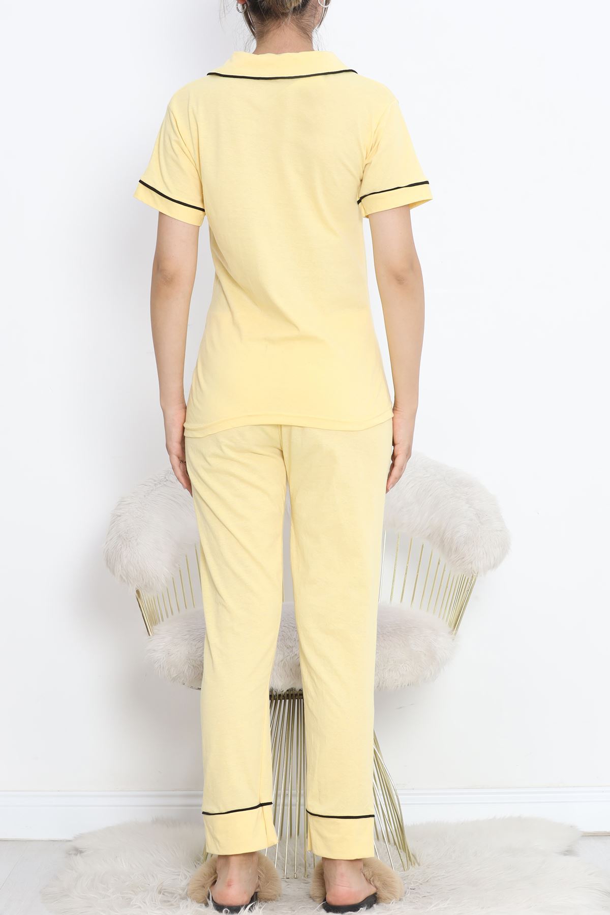 Pajama Set with Front Pocket Yellow Black - 11404.1048.