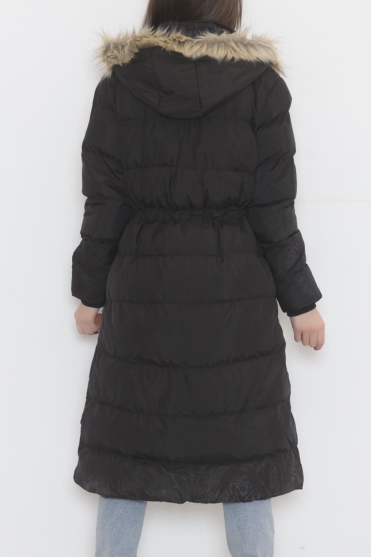 Jesica Coat with Fur Hood Black - 1780.1555.