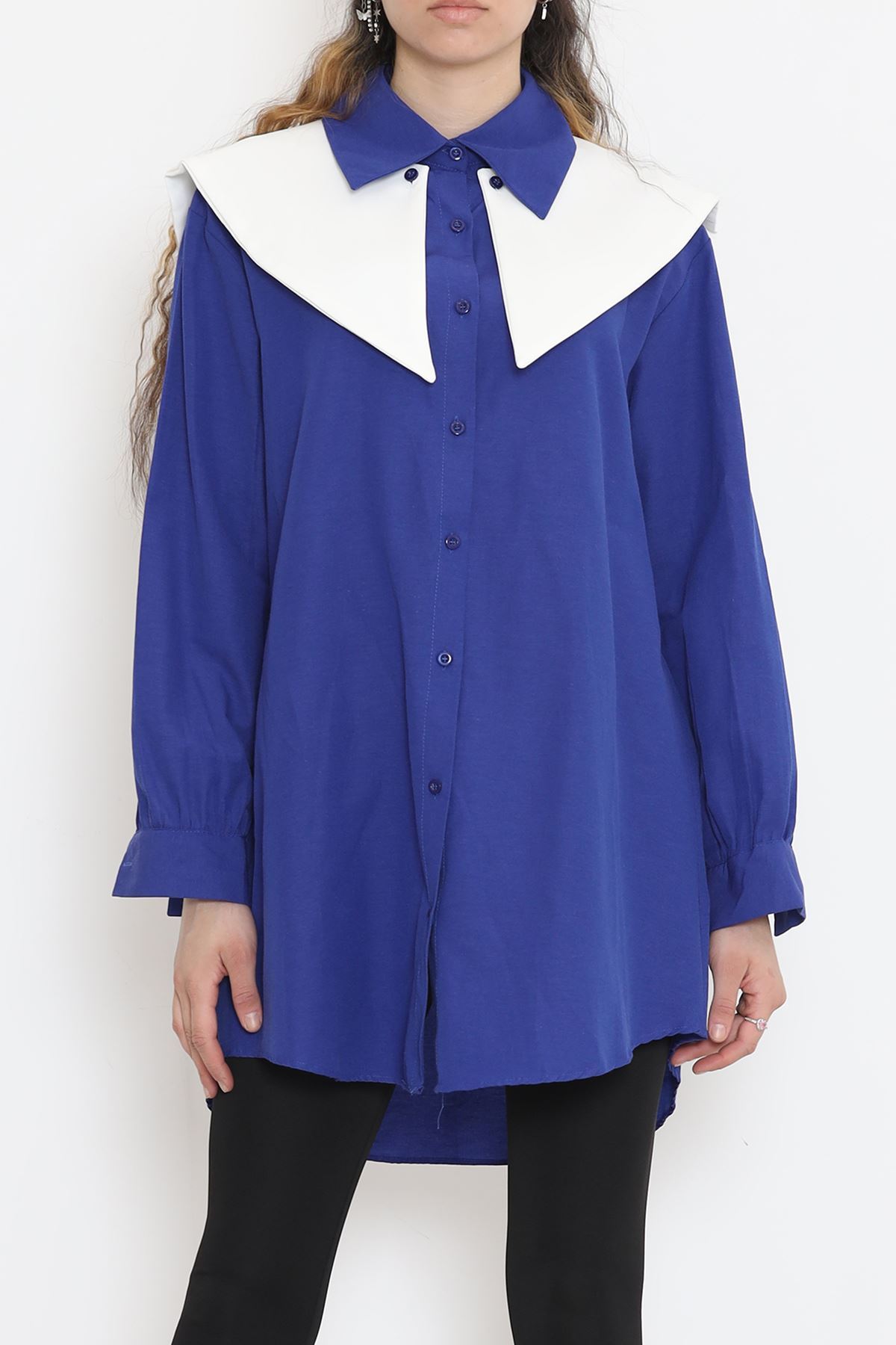 Wide Collar Poplin Shirt Saks - 16718.255.