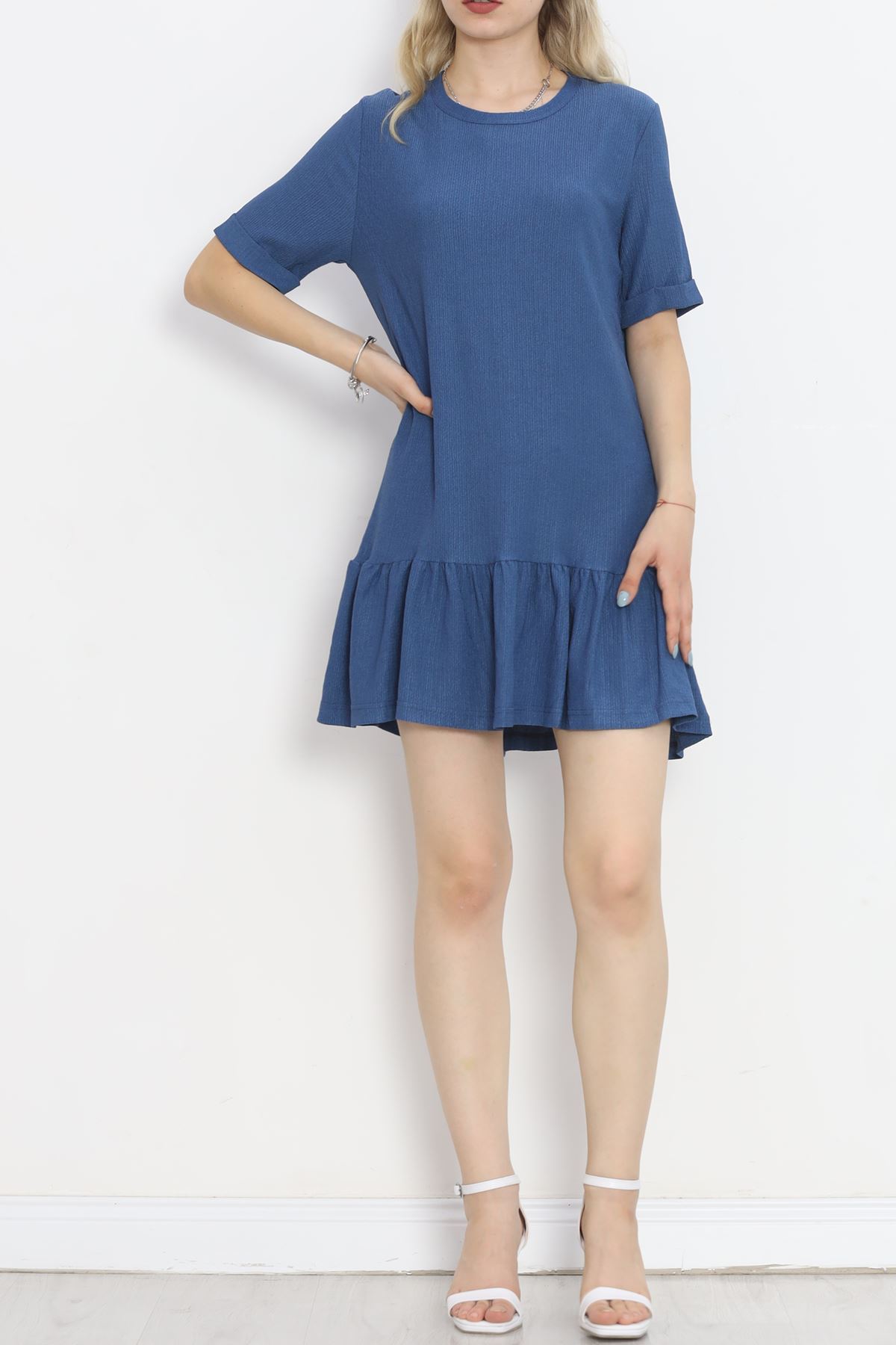 Short Sleeve Wrap Dress Indigo - 18877.1059.