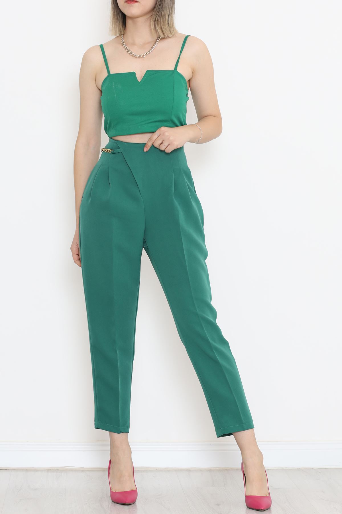 Chain Detail Pants Green - 20713.683.