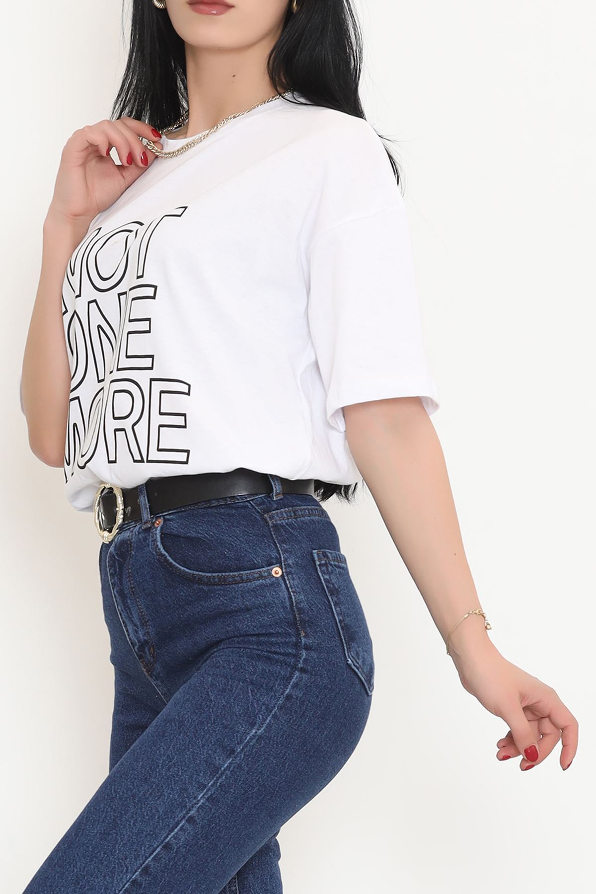 Printed Oversize T-shirt White - 16504.1567.