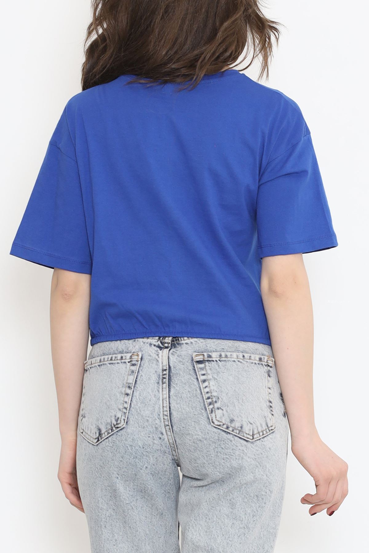 Crop T-shirt with elastic waist - Saks - 16550.1567.